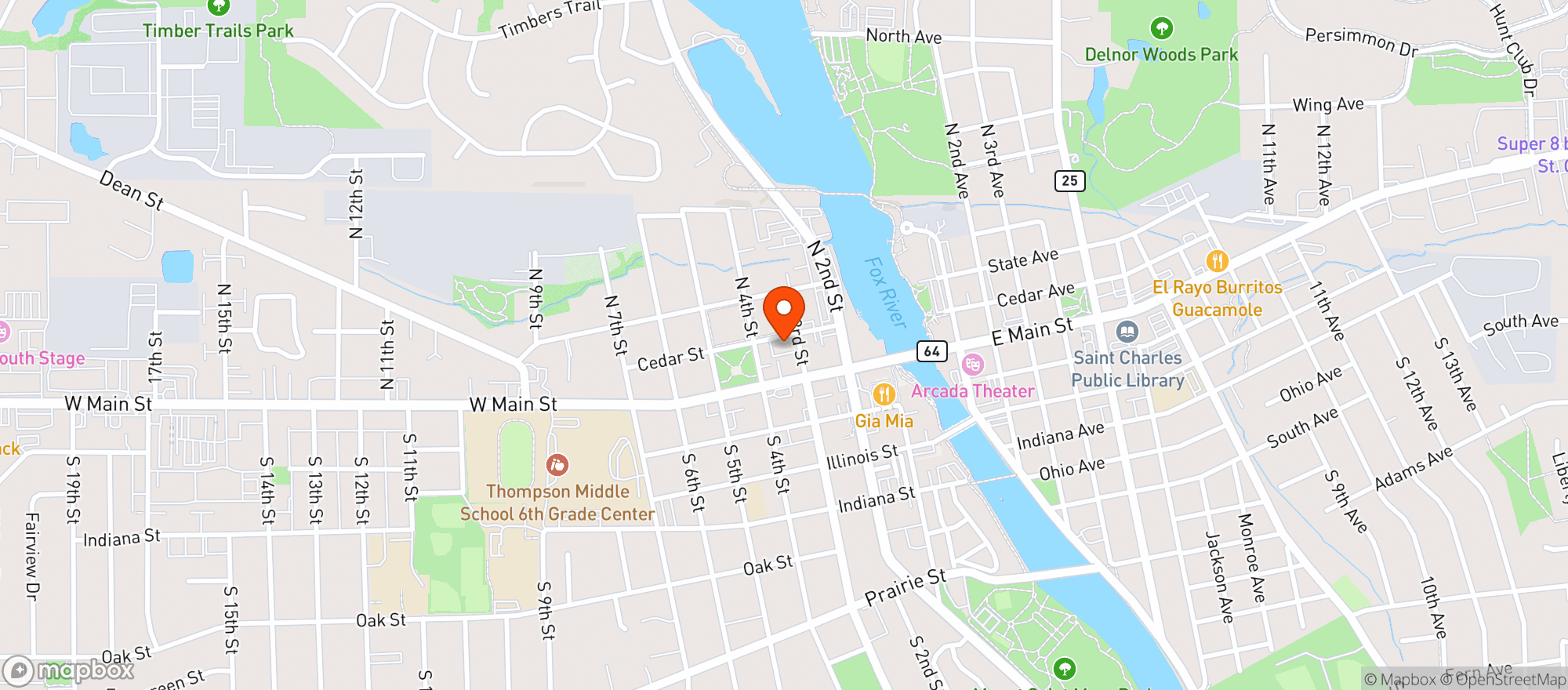 Map showing 3rd Street Pub