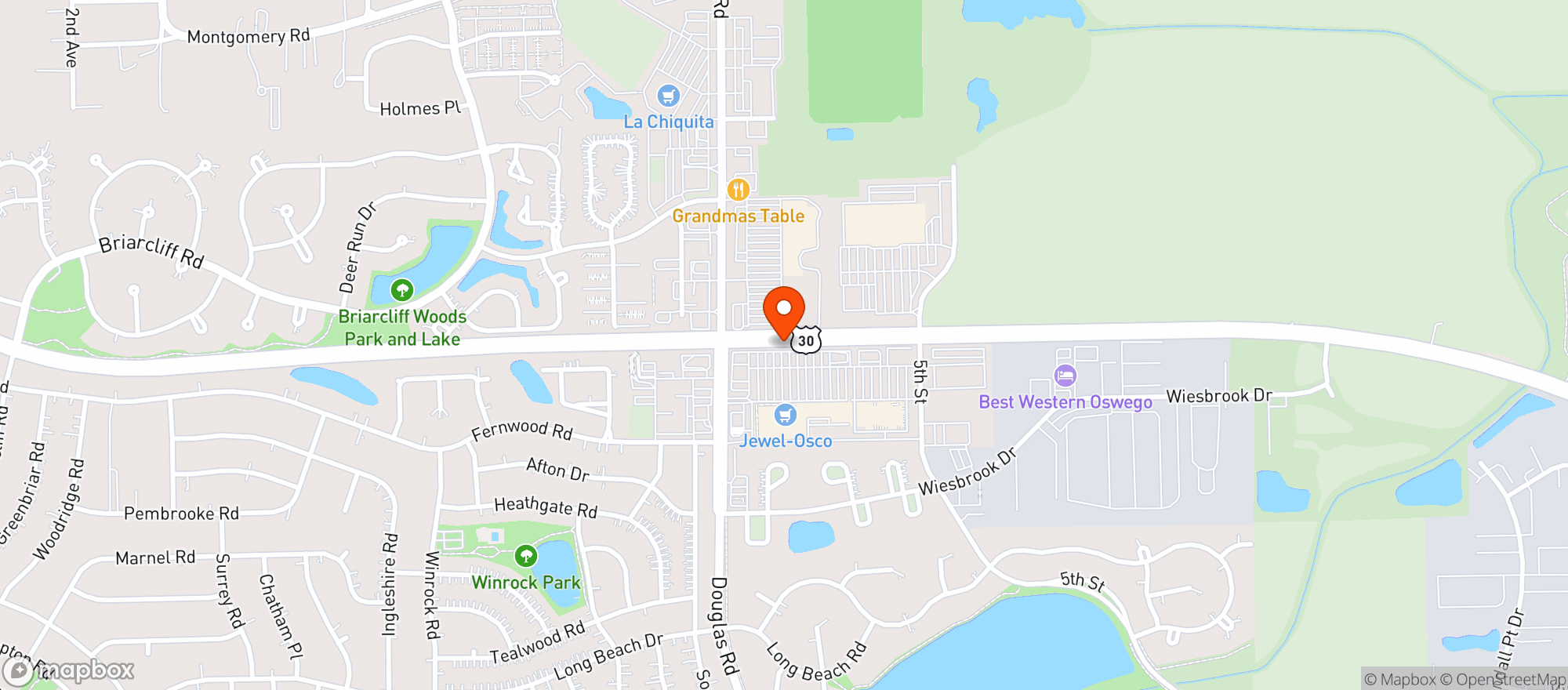 Map showing Jewel Osco