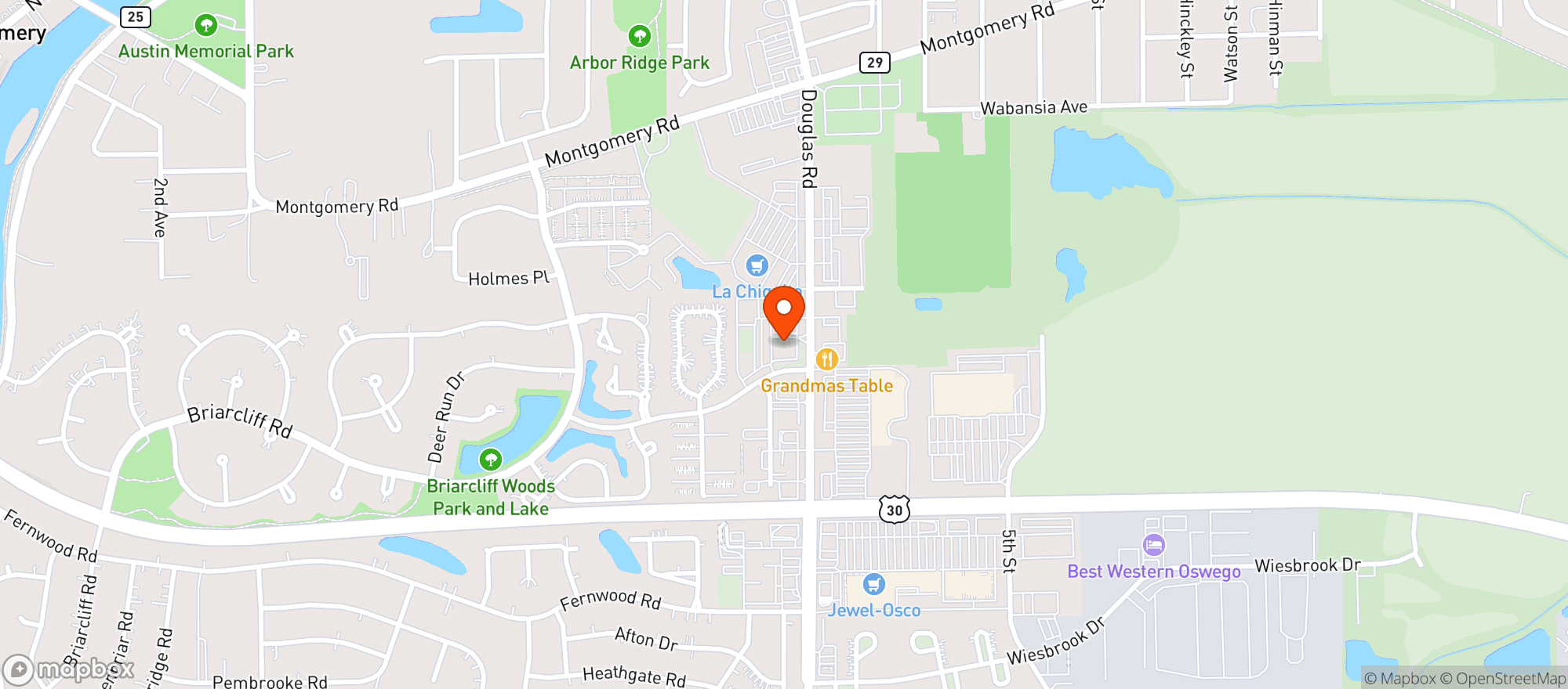 Map showing Walgreens