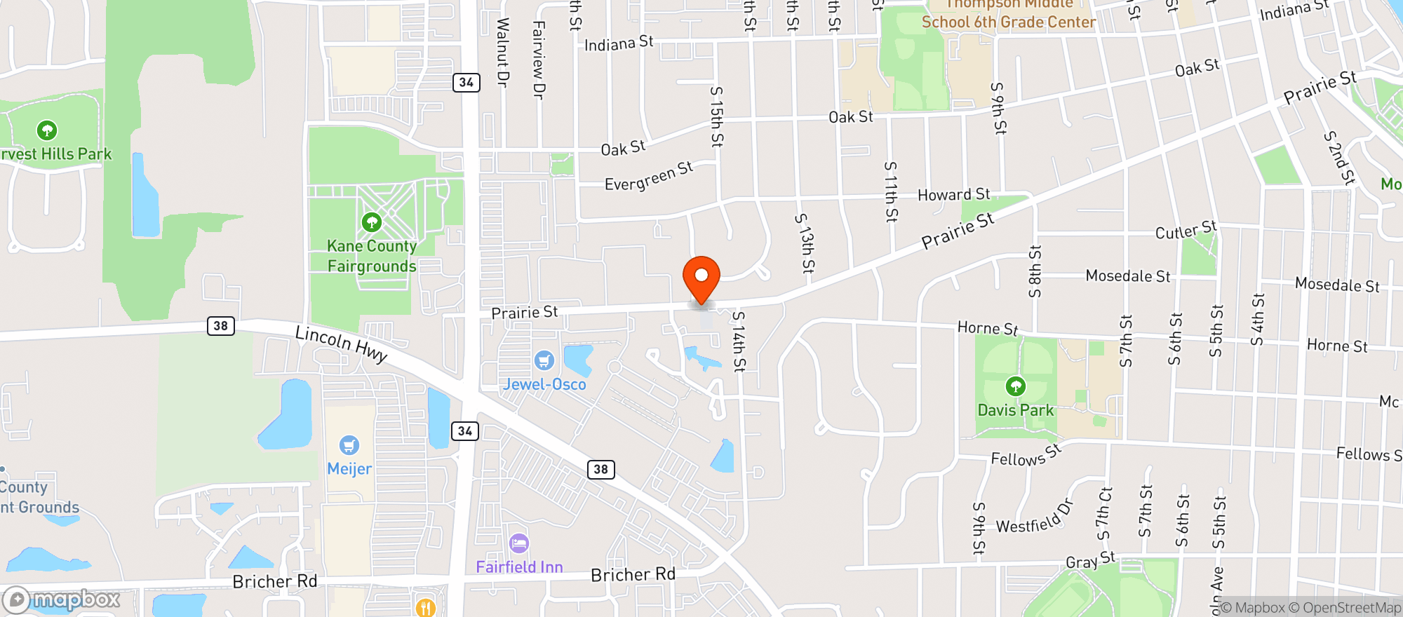 Map showing MR. AS PRAIRIE LIQUOR & WINE