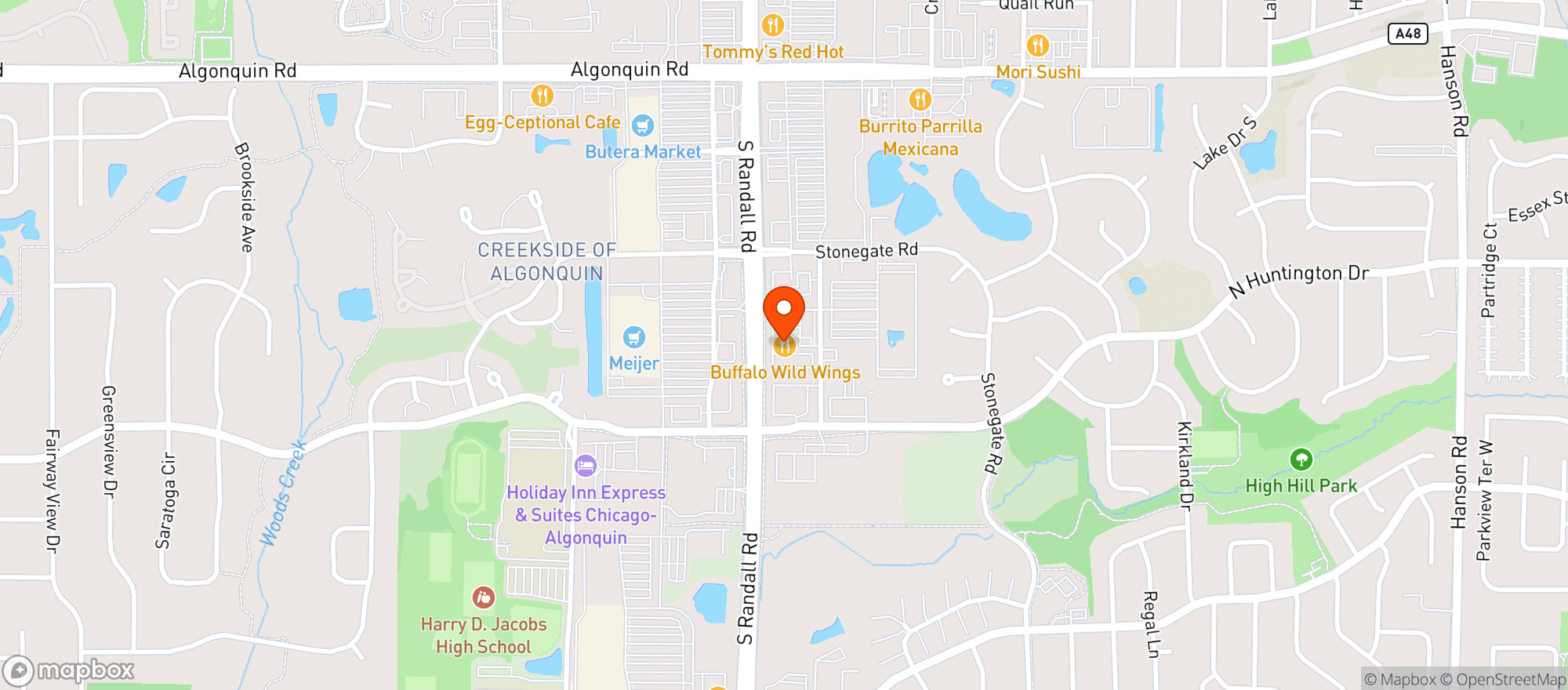 Map showing Buffalo Wild Wings Gril #742