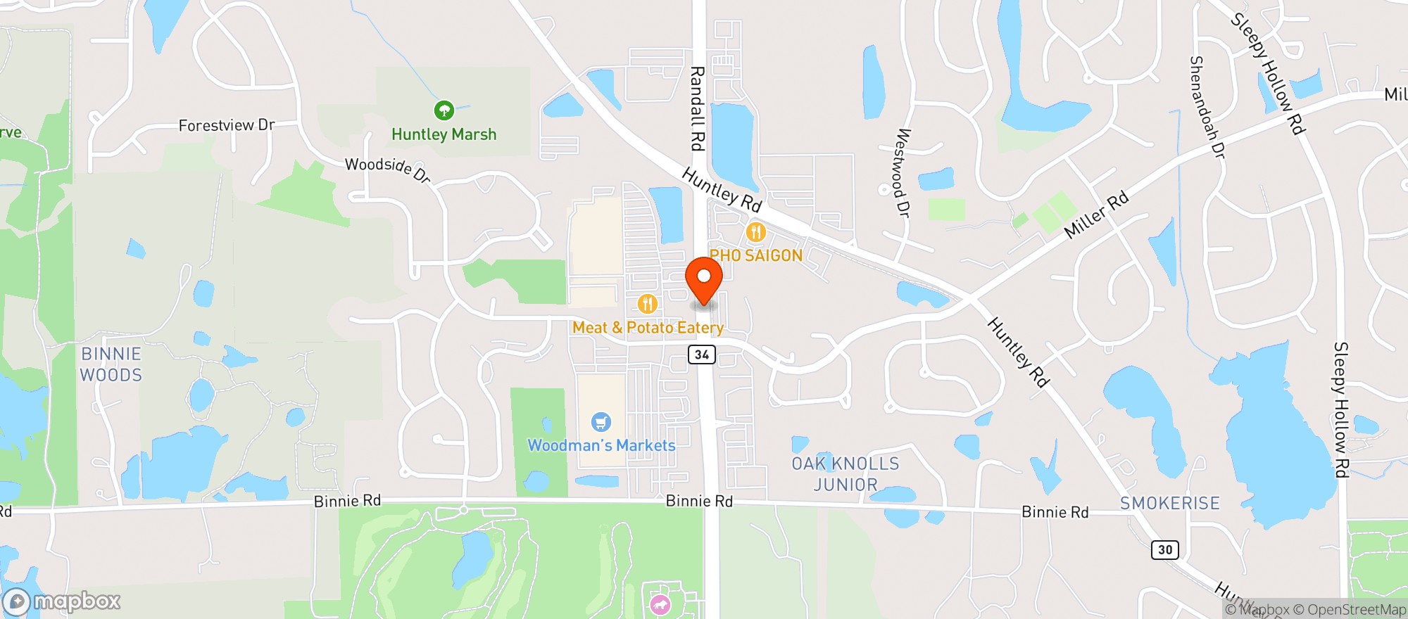 Map showing Randall Roadhouse