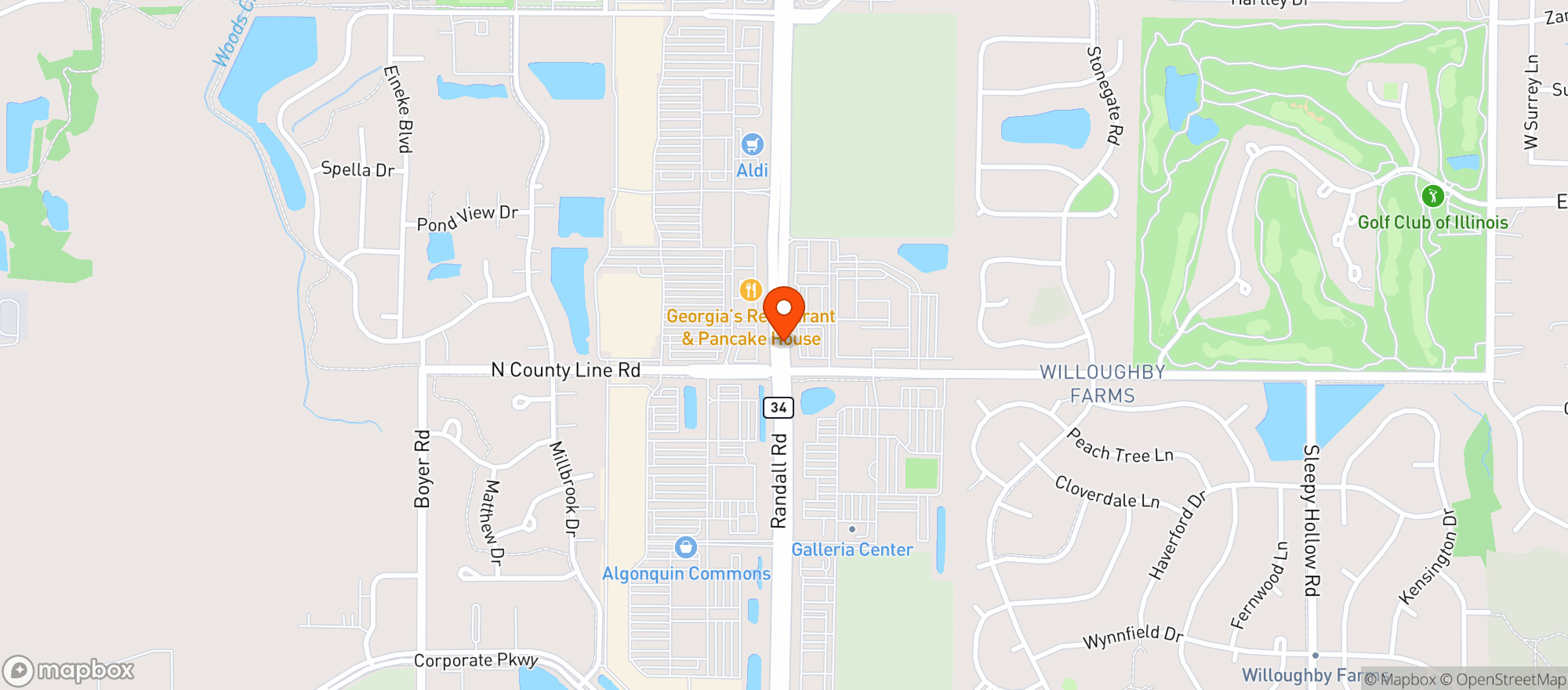 Map showing Casa Tequilas Mexican Grill