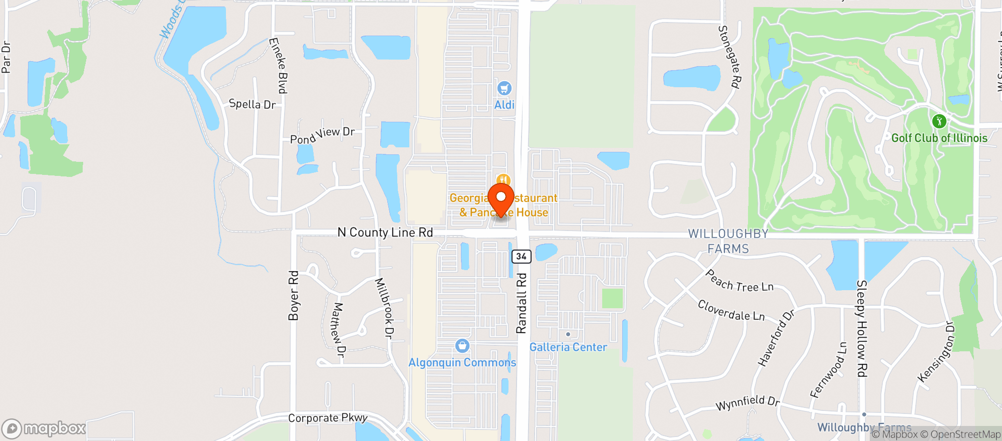 Map showing Vitamin Shoppe - Algonquin