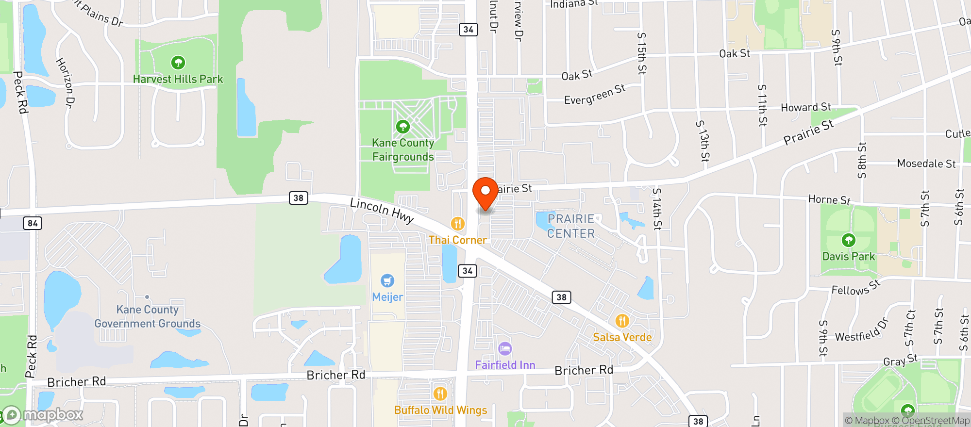 Map showing CBD Kratom St. Charles, IL