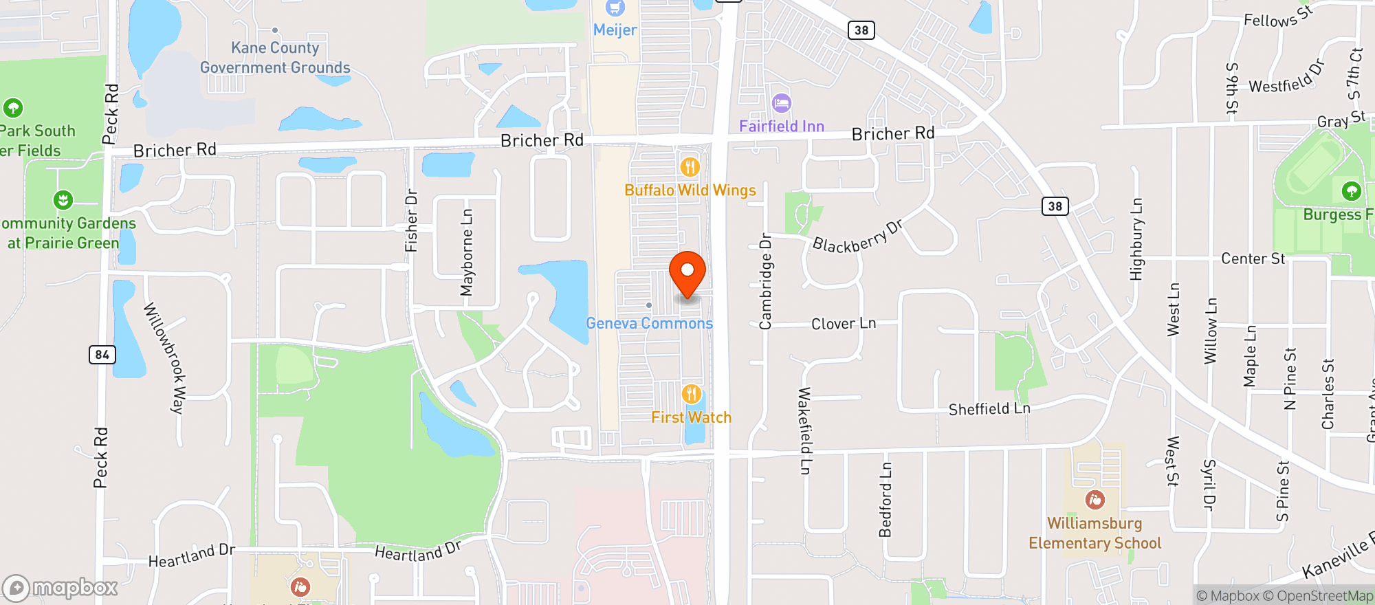 Map showing California Pizza Kitche #198