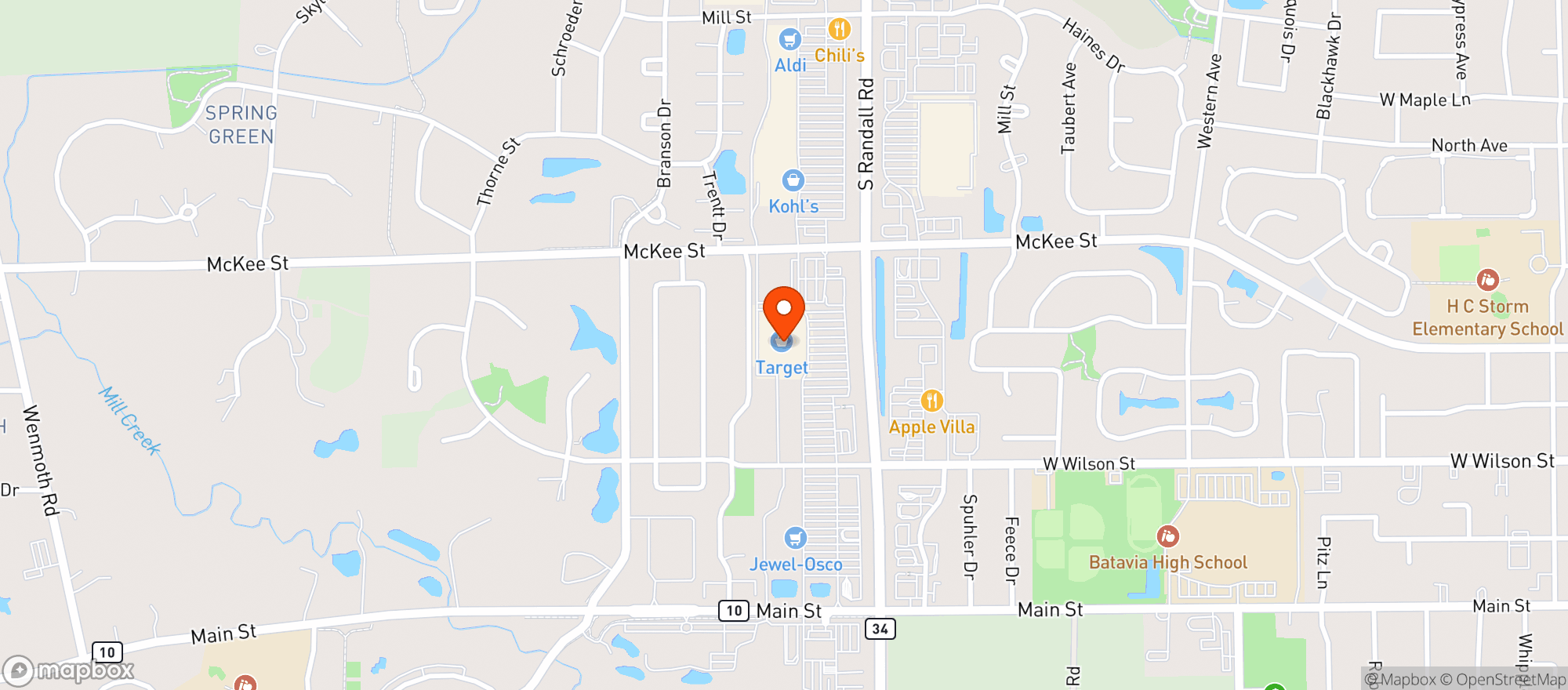 Map showing Target - Batavia