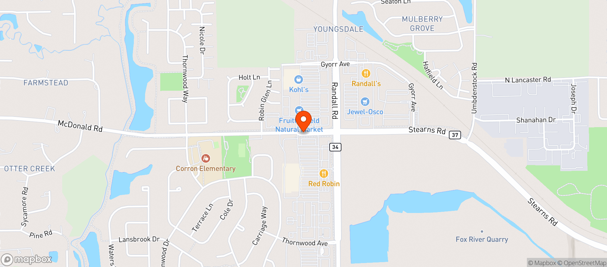 Map showing Thornwood Liquors