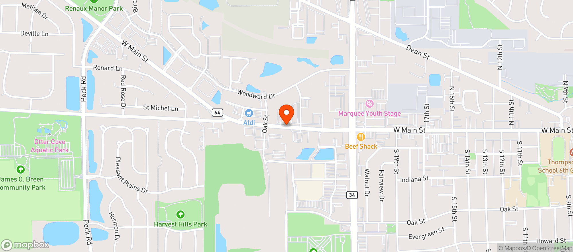 Map showing Saint Charles Bowl