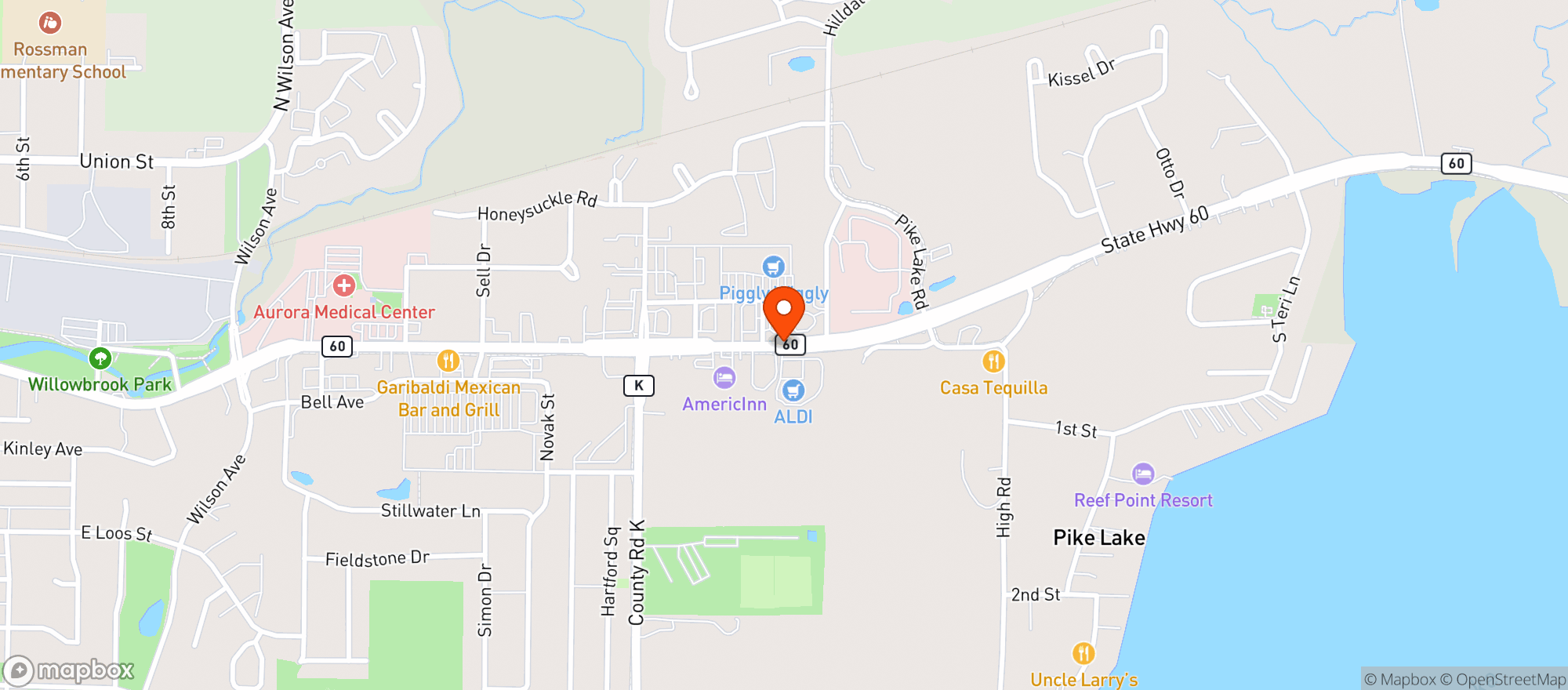 Map showing Piggly Wiggly (L)Hartford