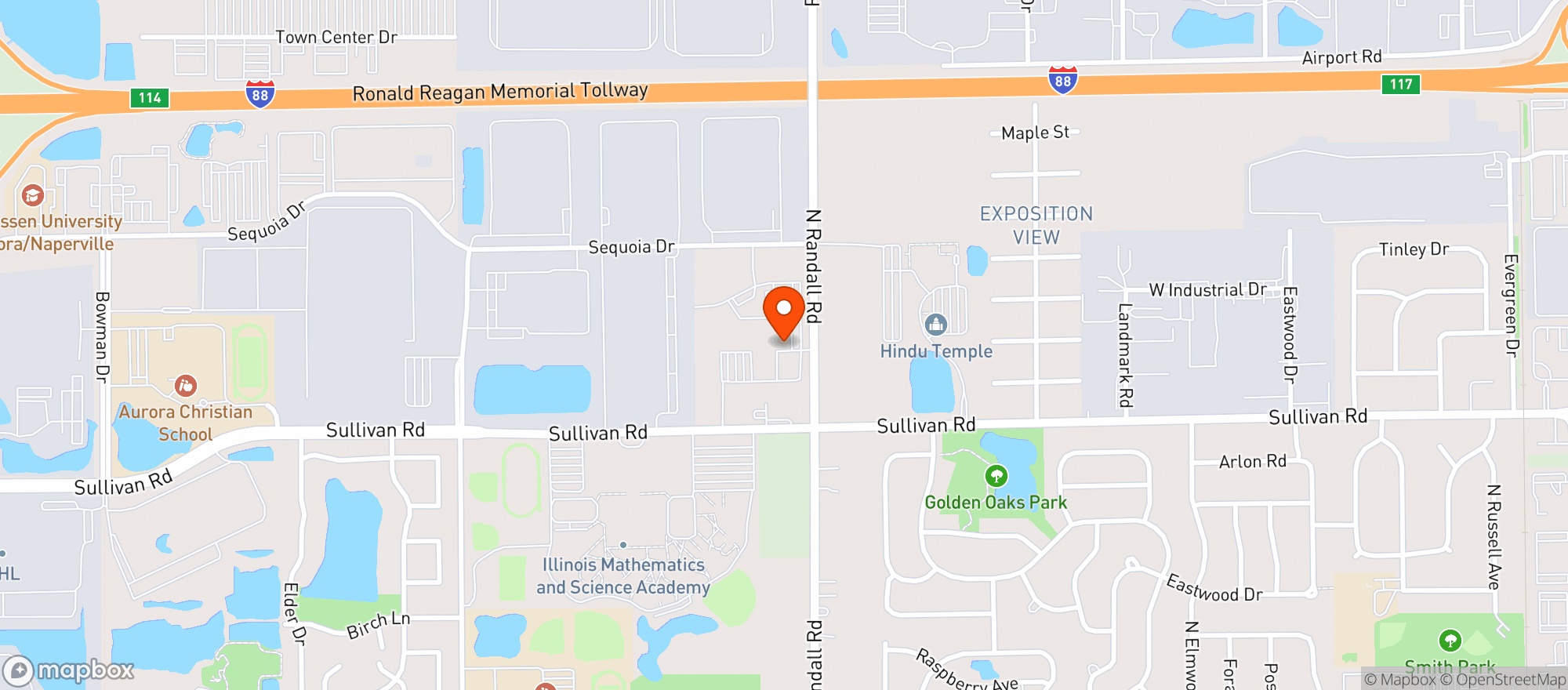 Map showing Randall Plaza Liquors