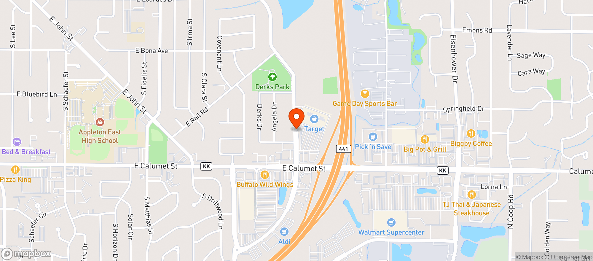 Map showing Target Store