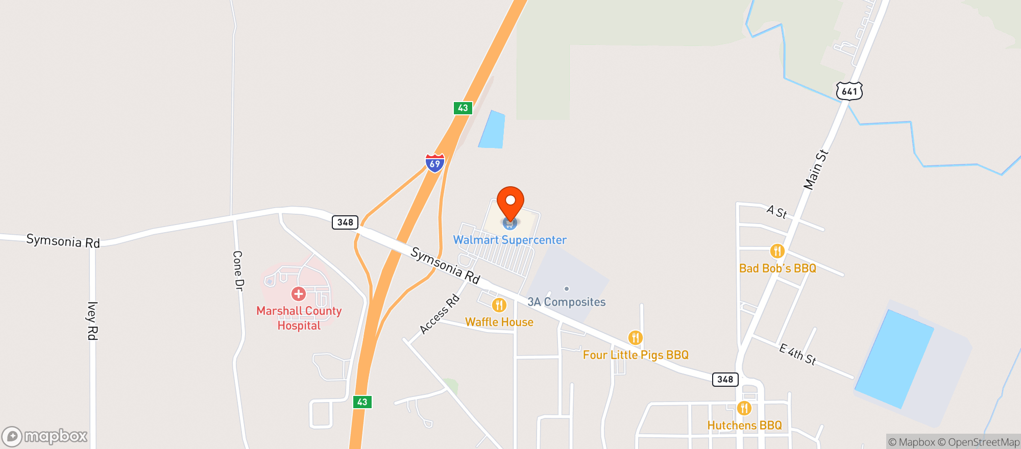 Map showing Walmart Supercenter