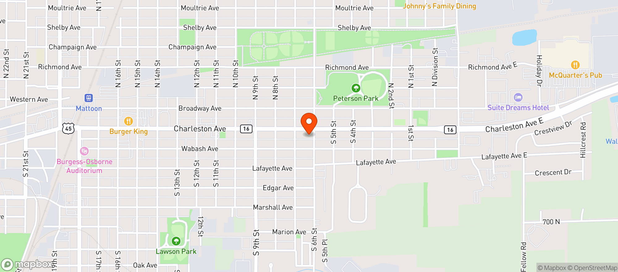Map showing Huck S 175- Mattoon