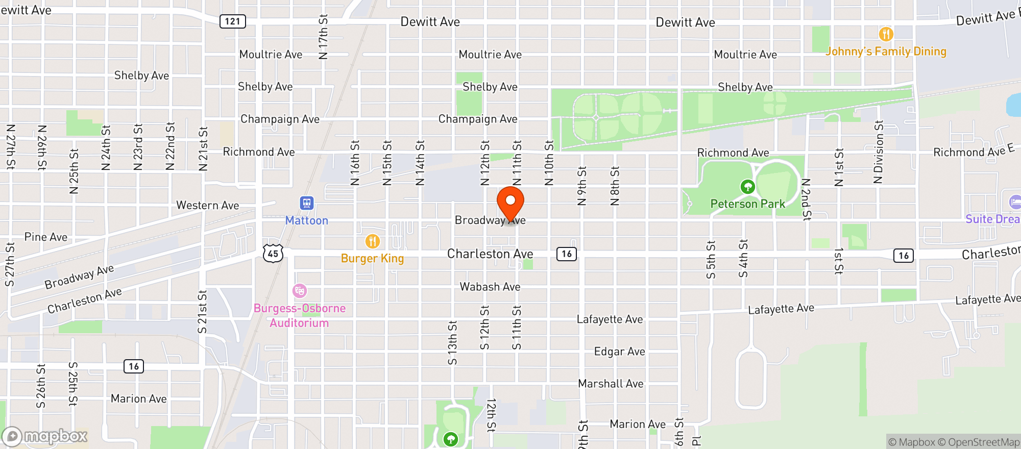 Map showing JACK FLASH-BROADWAY