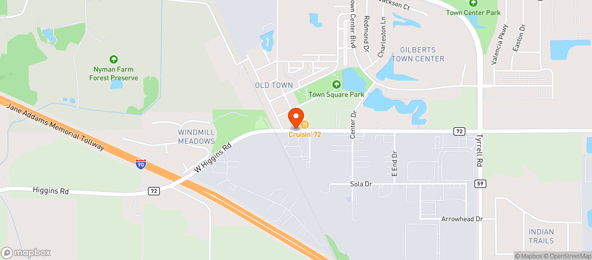Map showing Pub Seventy Two