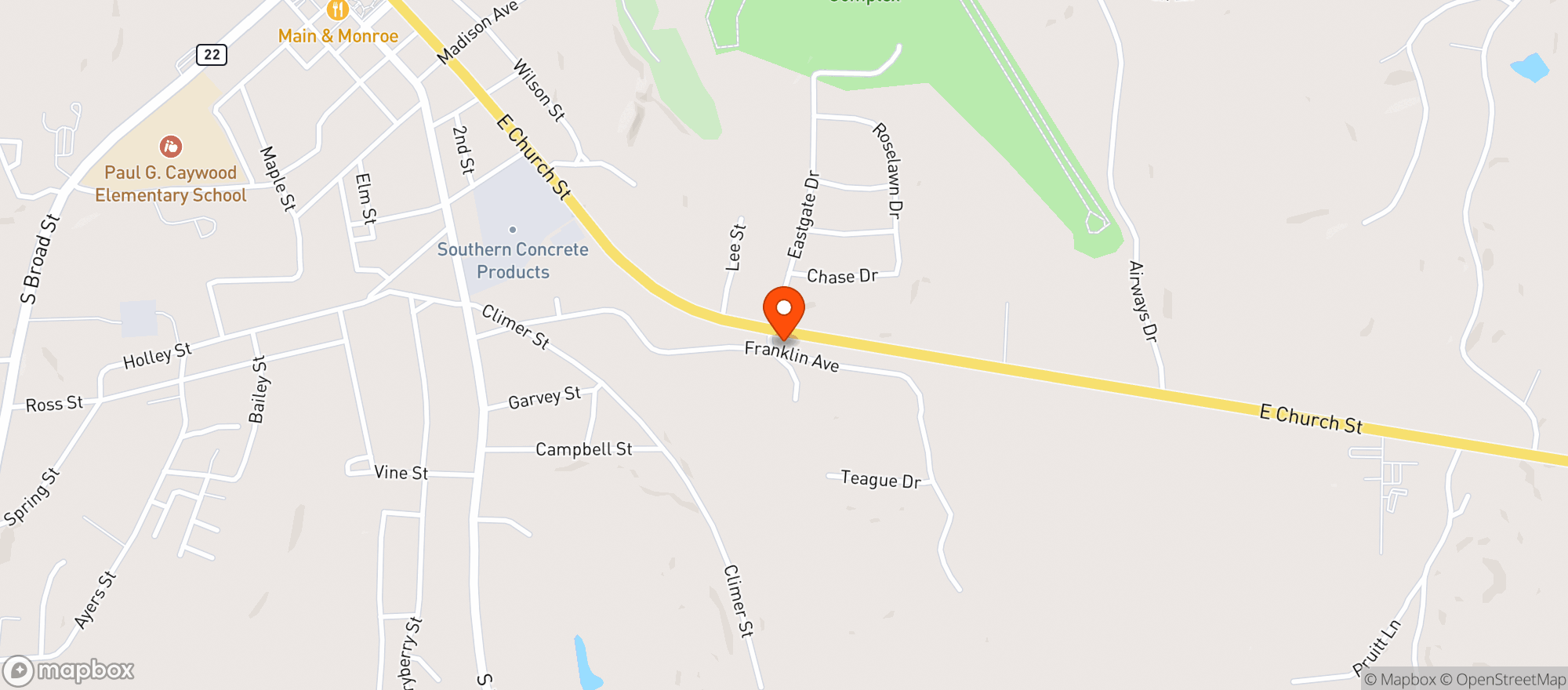 Map showing Cornerstone Wine & Spirits