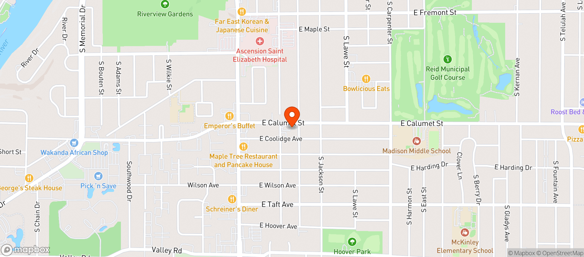 Map showing Calumet Pantry