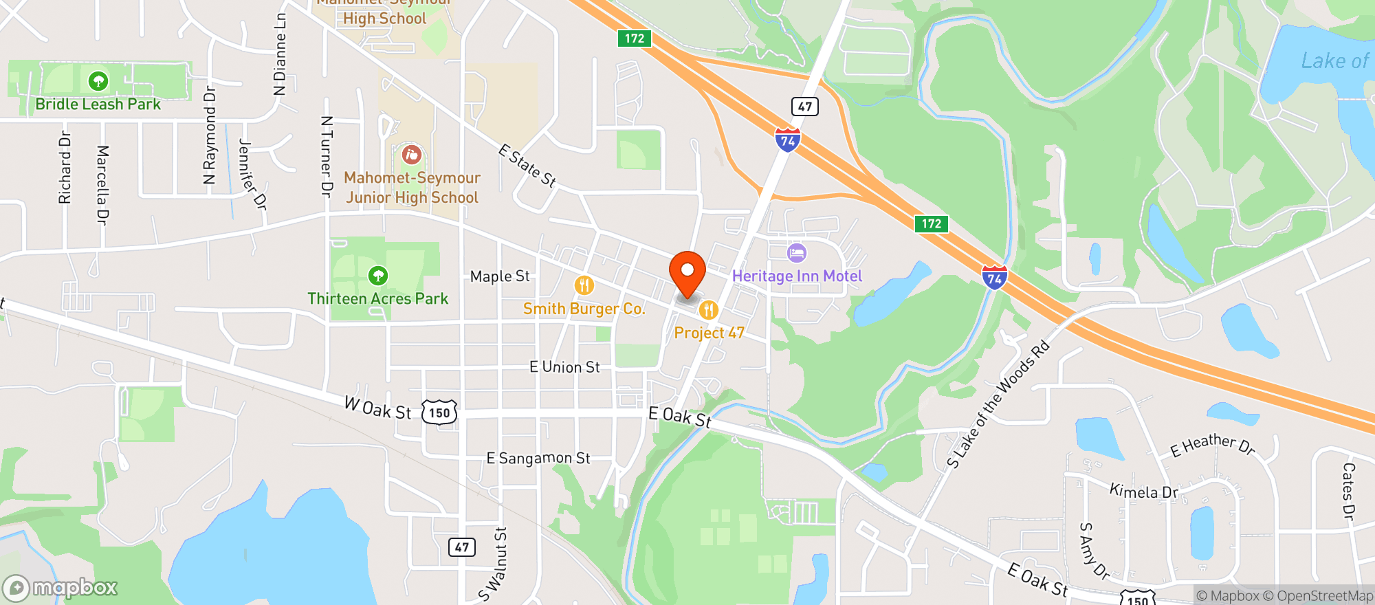 Map showing Ajs Wine & Spirits