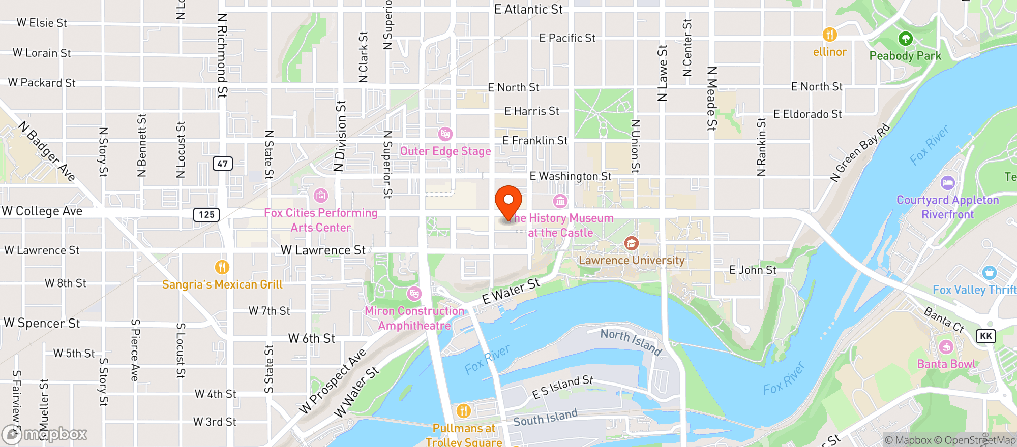 Map showing Player 2 Arcade Bar