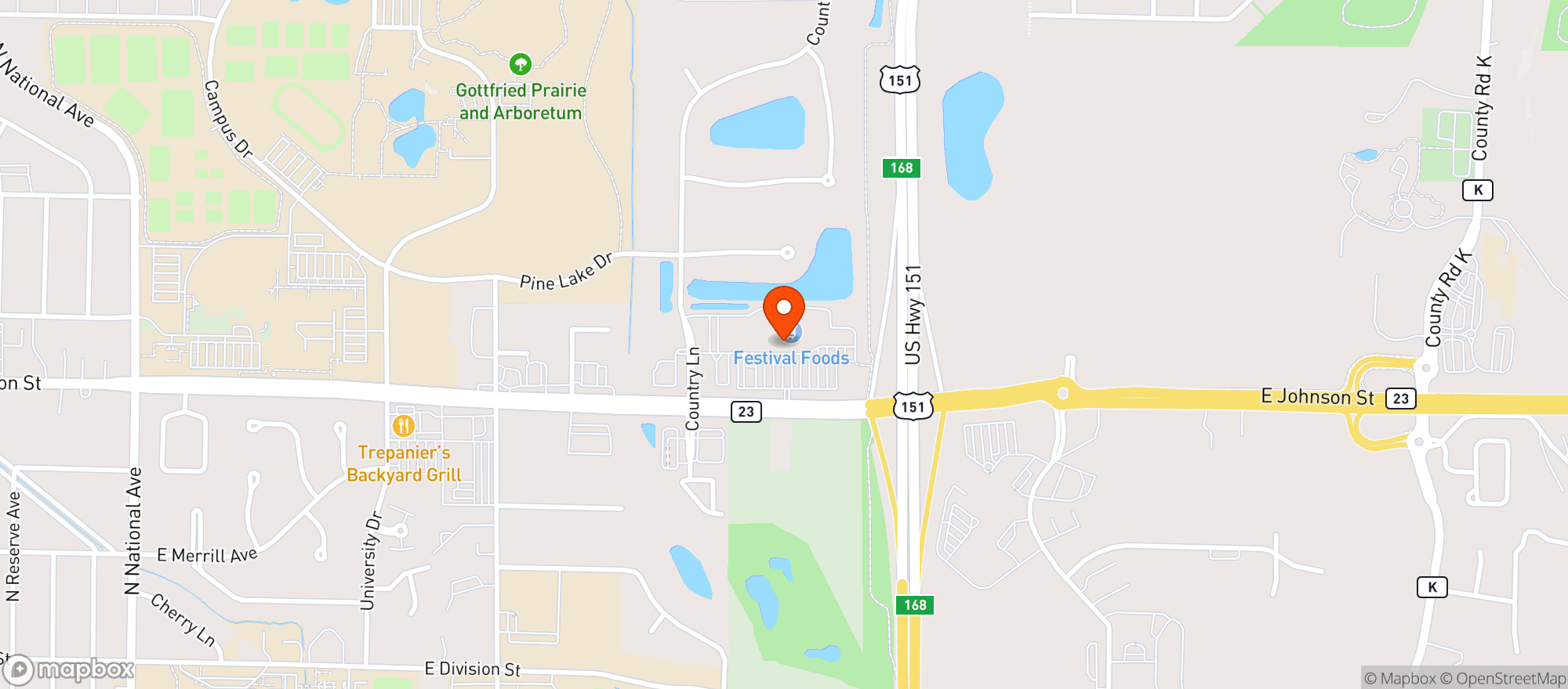 Map showing Festival Foods Fond Du Lac #2717