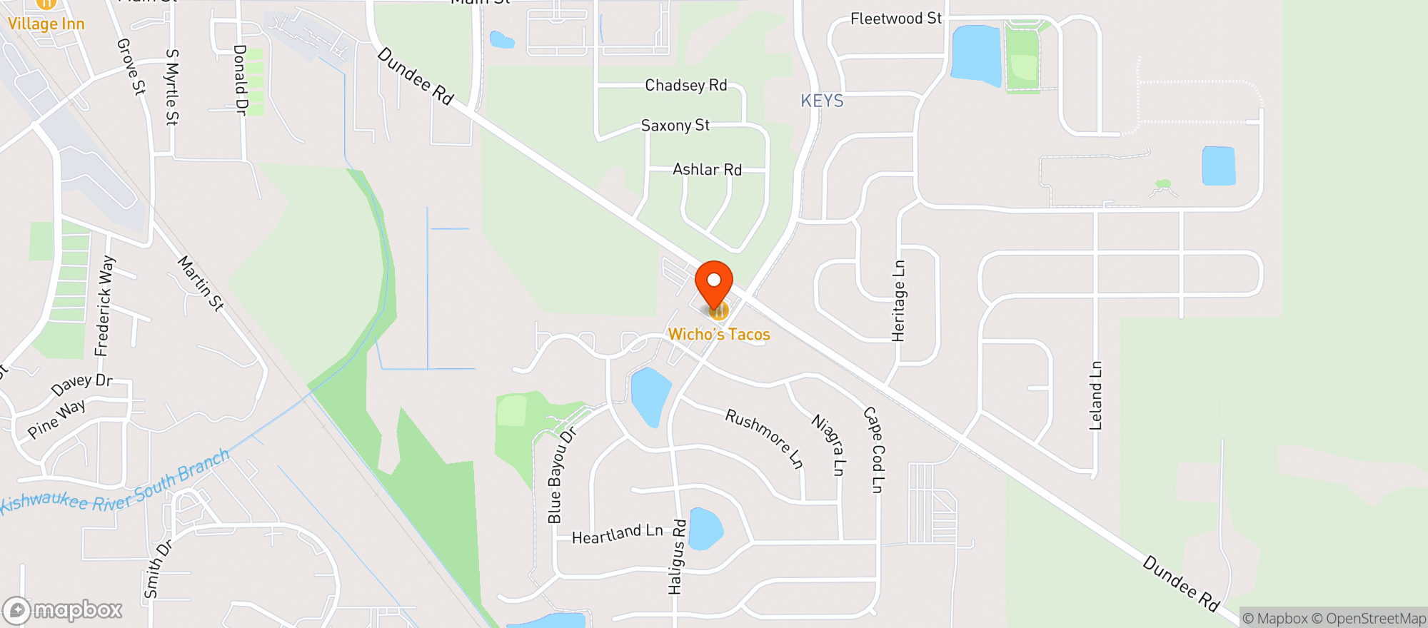 Map showing Tipsys Bar And Pizza