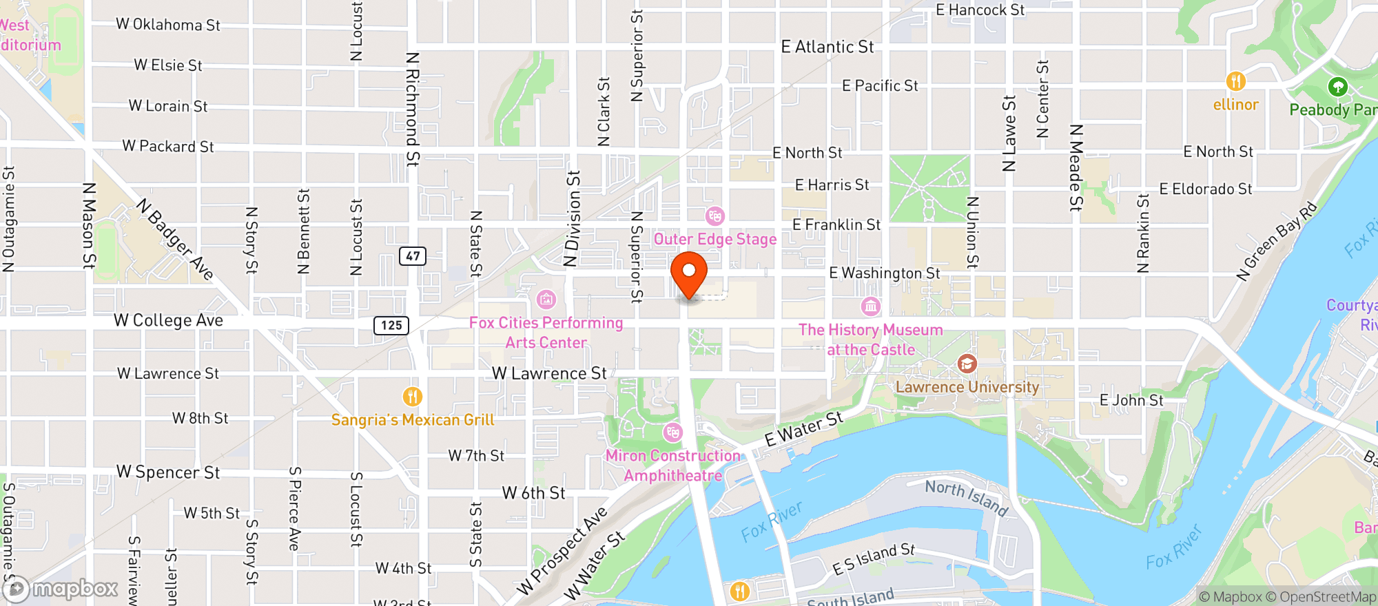 Map showing Appleton Liquor