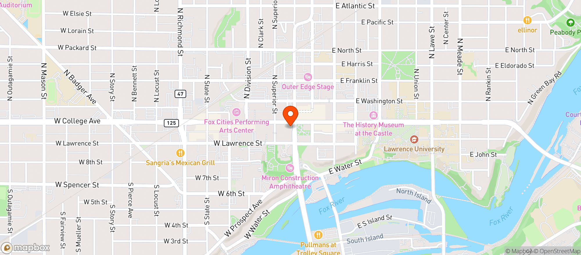 Map showing Home Burger Bar