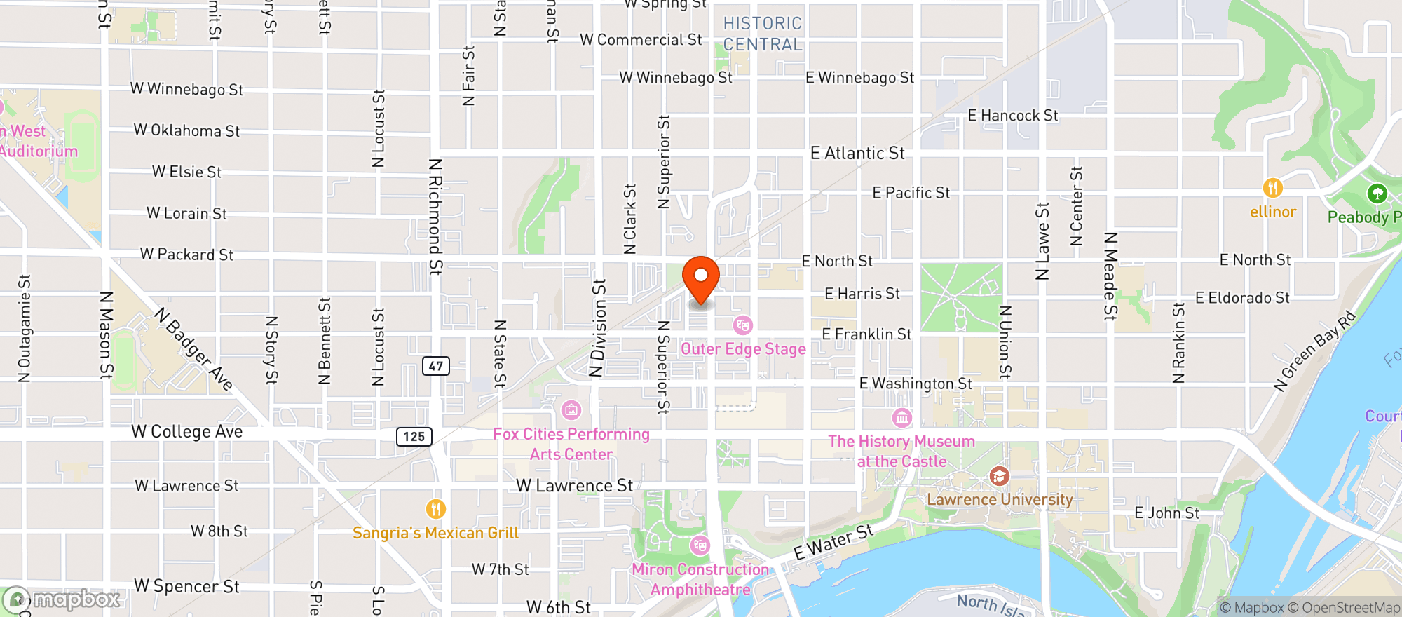 Map showing Missfits Tavern