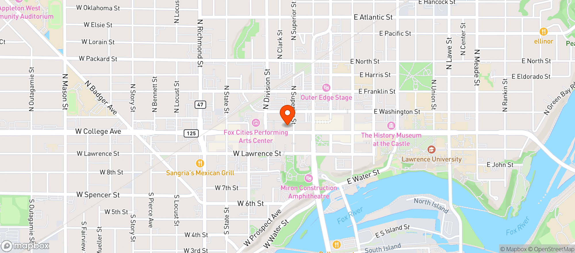 Map showing Rye Restaurant