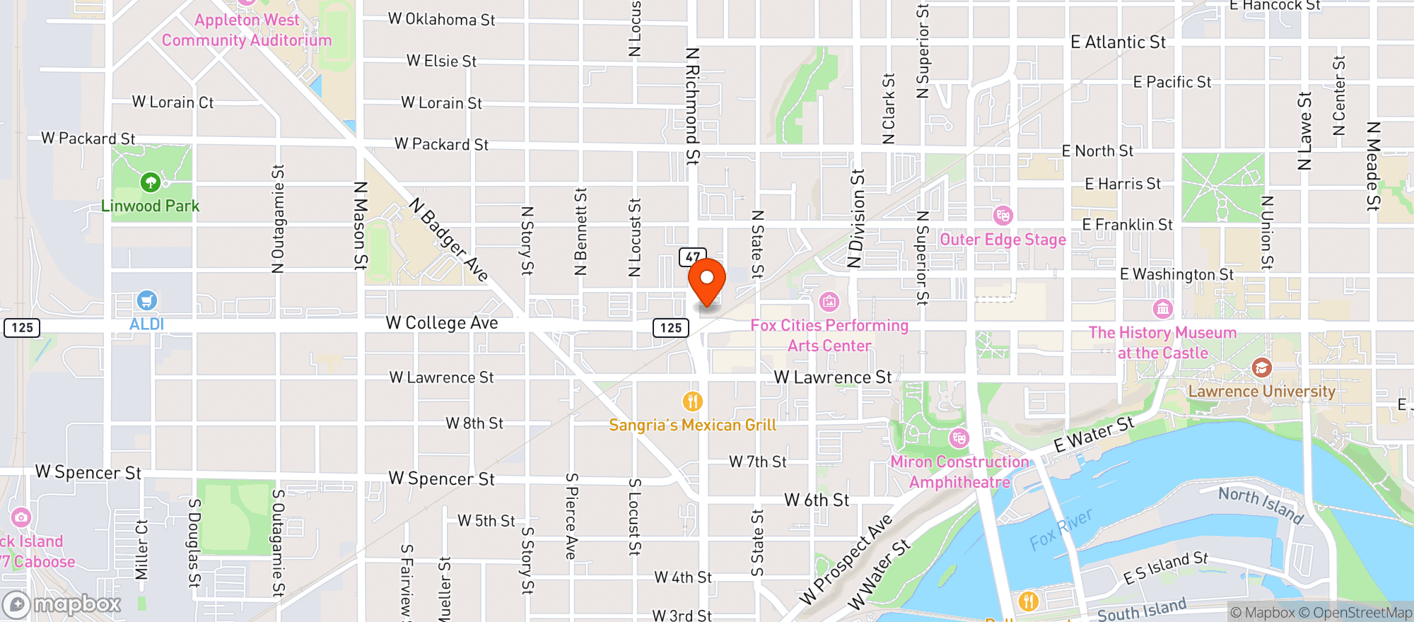 Map showing Good Company Restaurant
