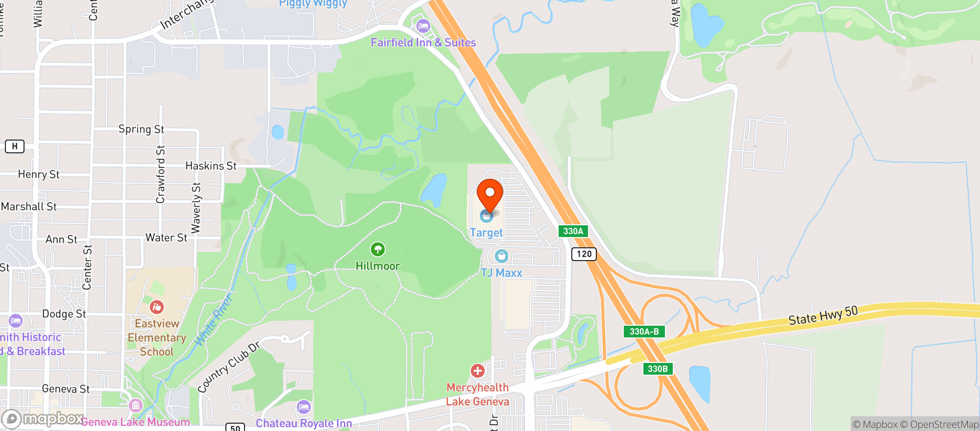 Map showing Target