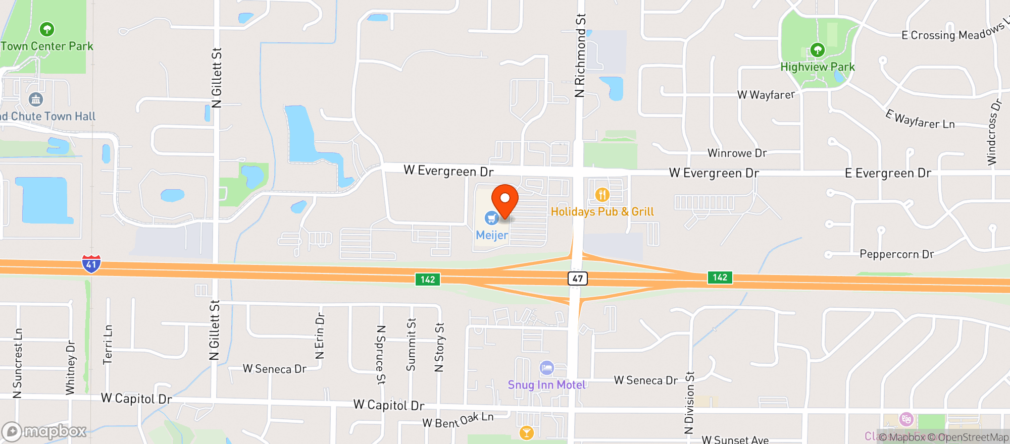 Map showing Meijer