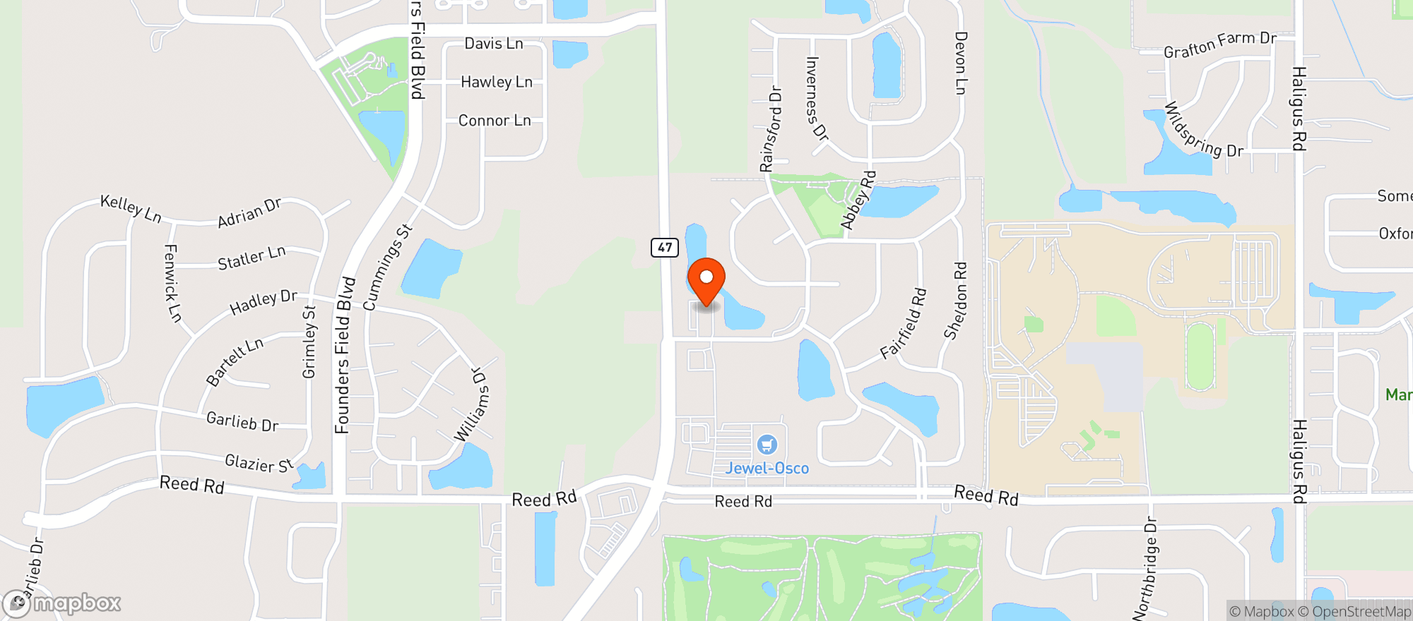Map showing ARMANETTI BEV MART - HUNTLEY