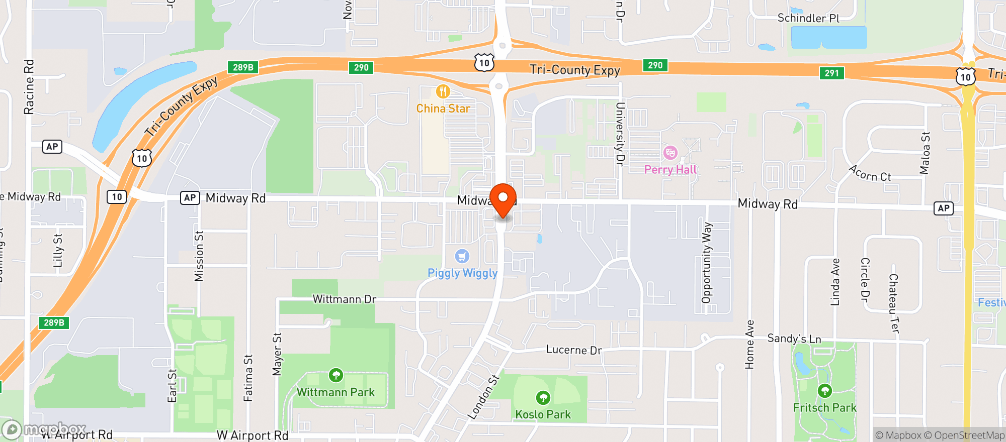 Map showing Kwik Trip