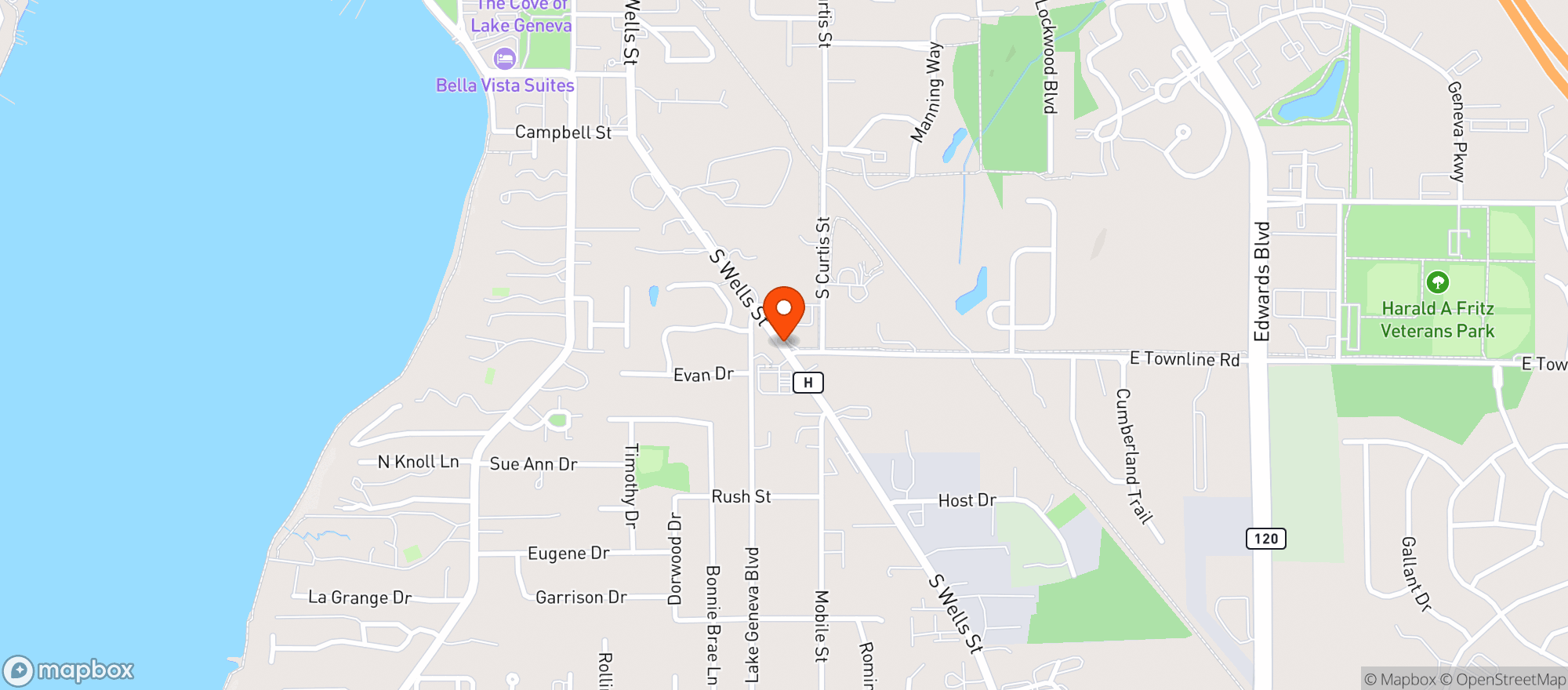 Map showing Geneva Liquors