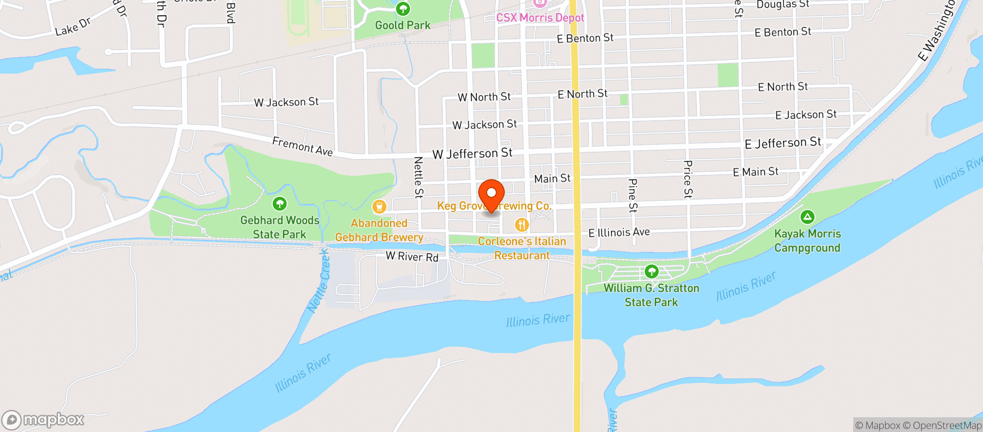 Map showing Feeneys Package Liquors