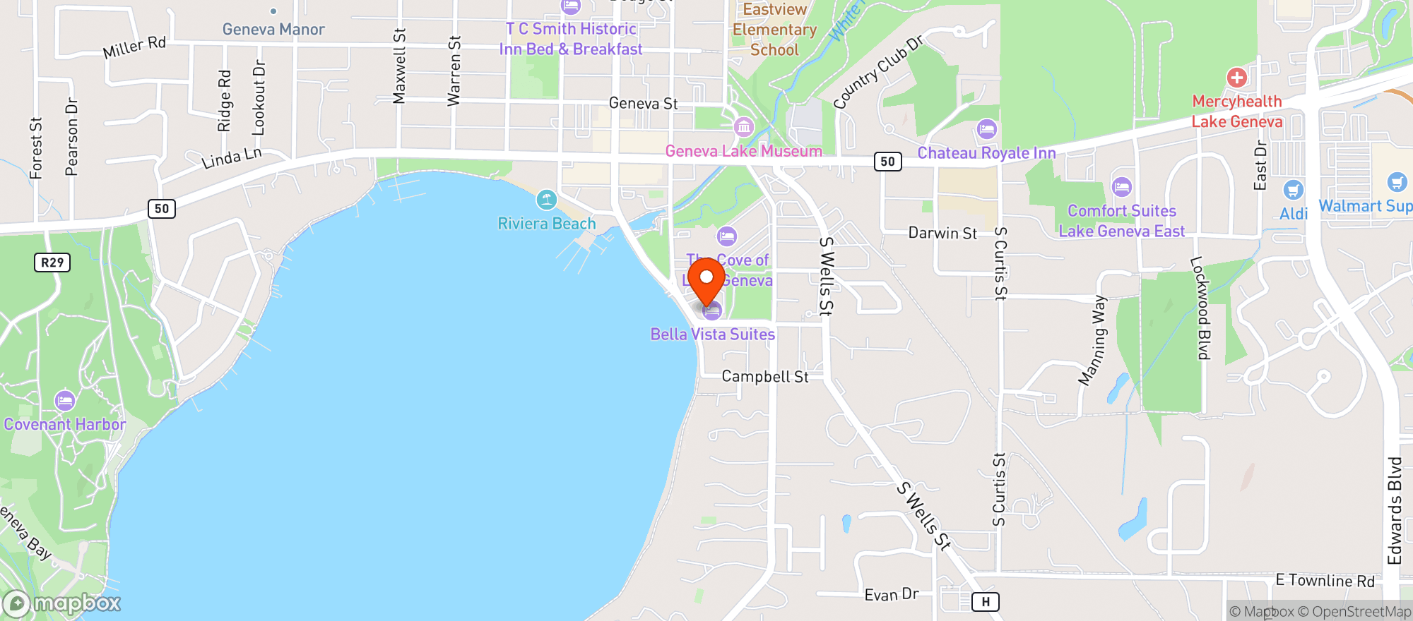 Map showing Bella Vista Suites On The Shores Of