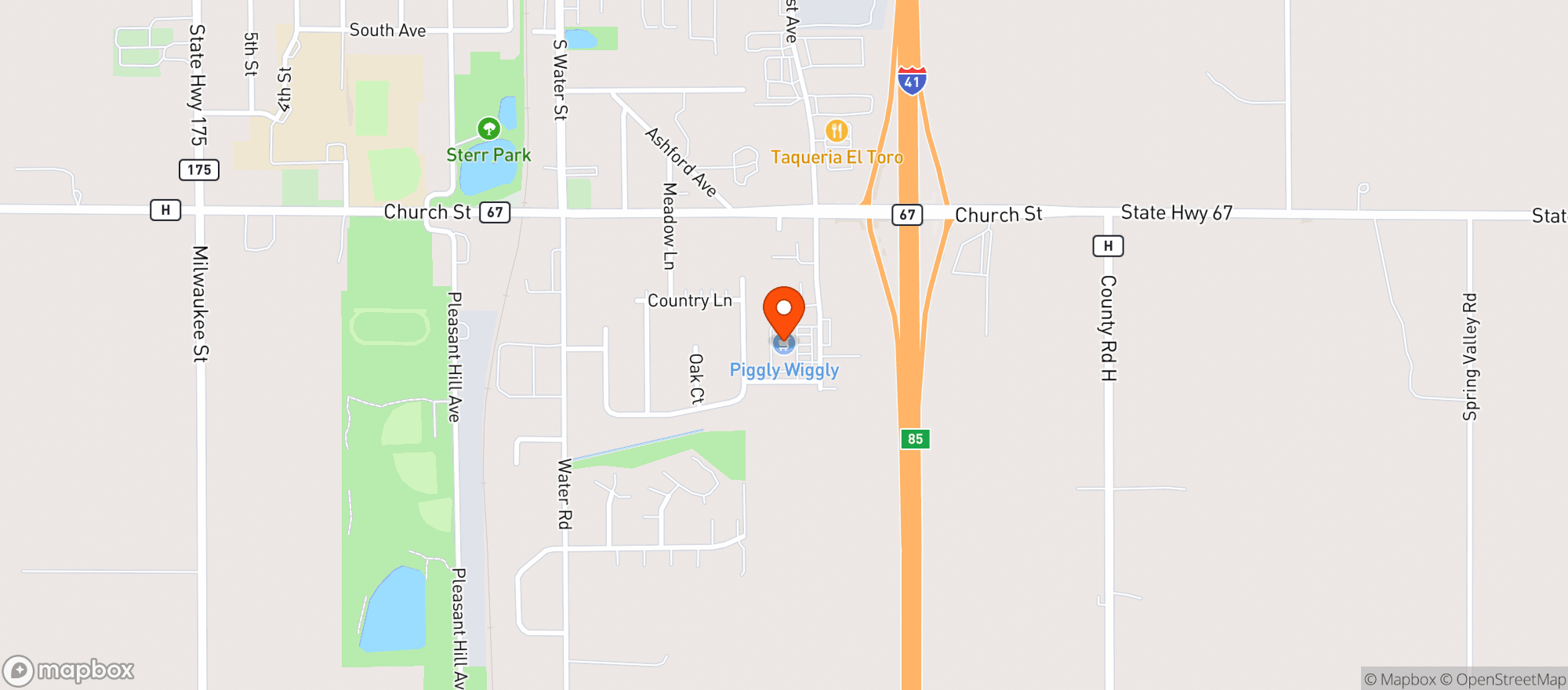 Map showing Braschs Piggly Wiggly#69-Lomir