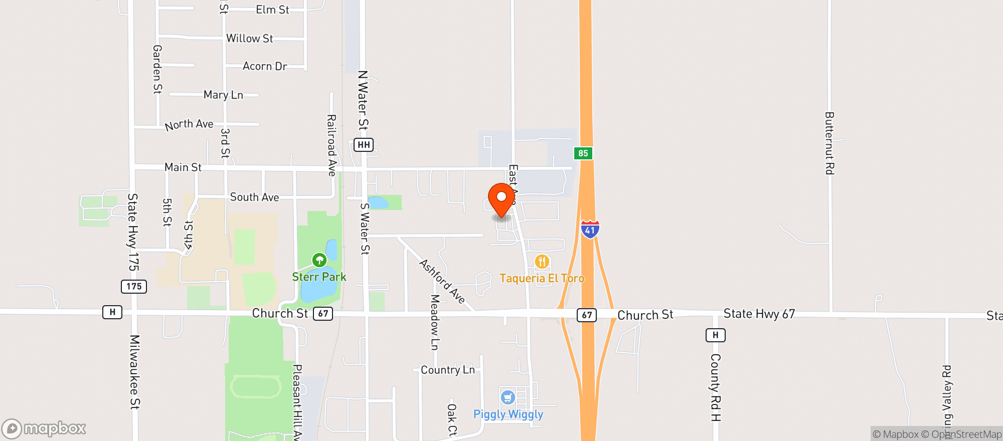 Map showing Bp Hiway Hop