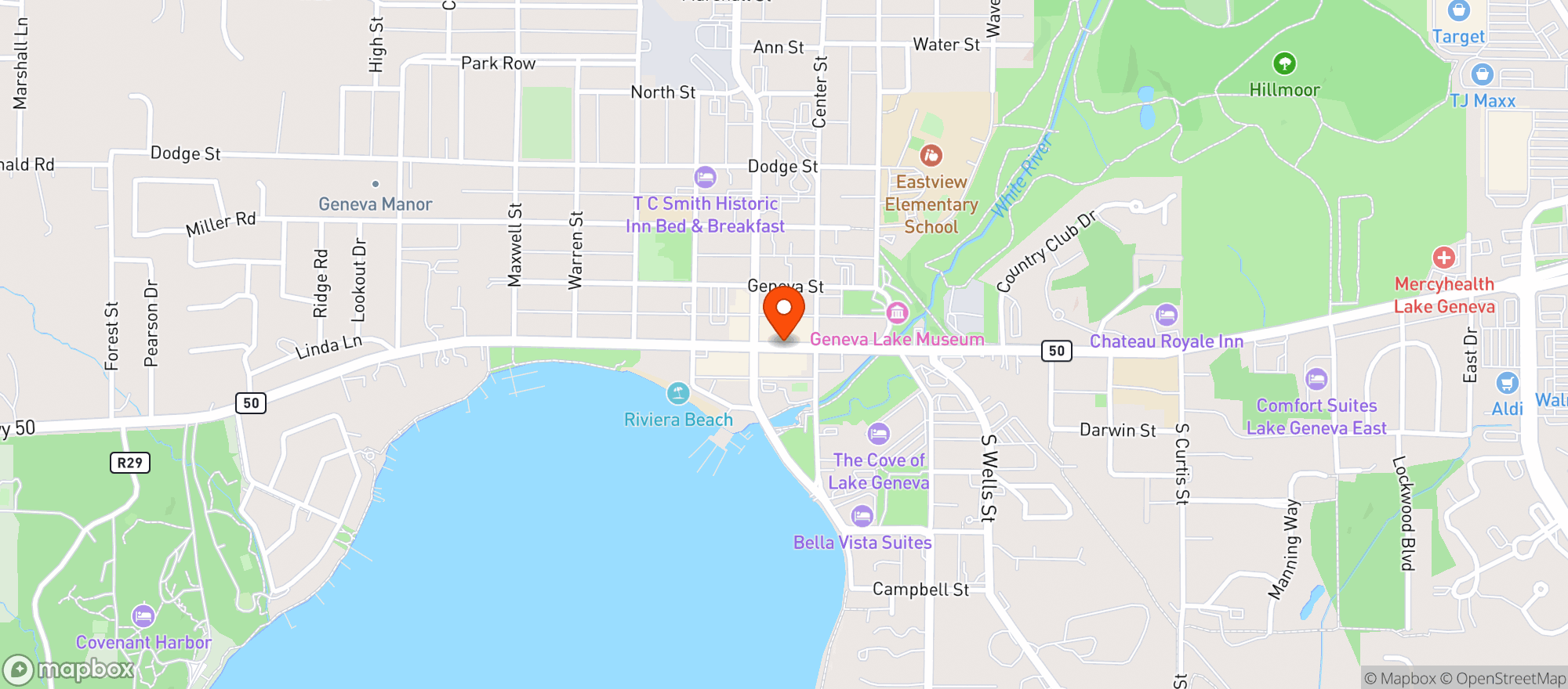 Map showing Bruno`s Liquors