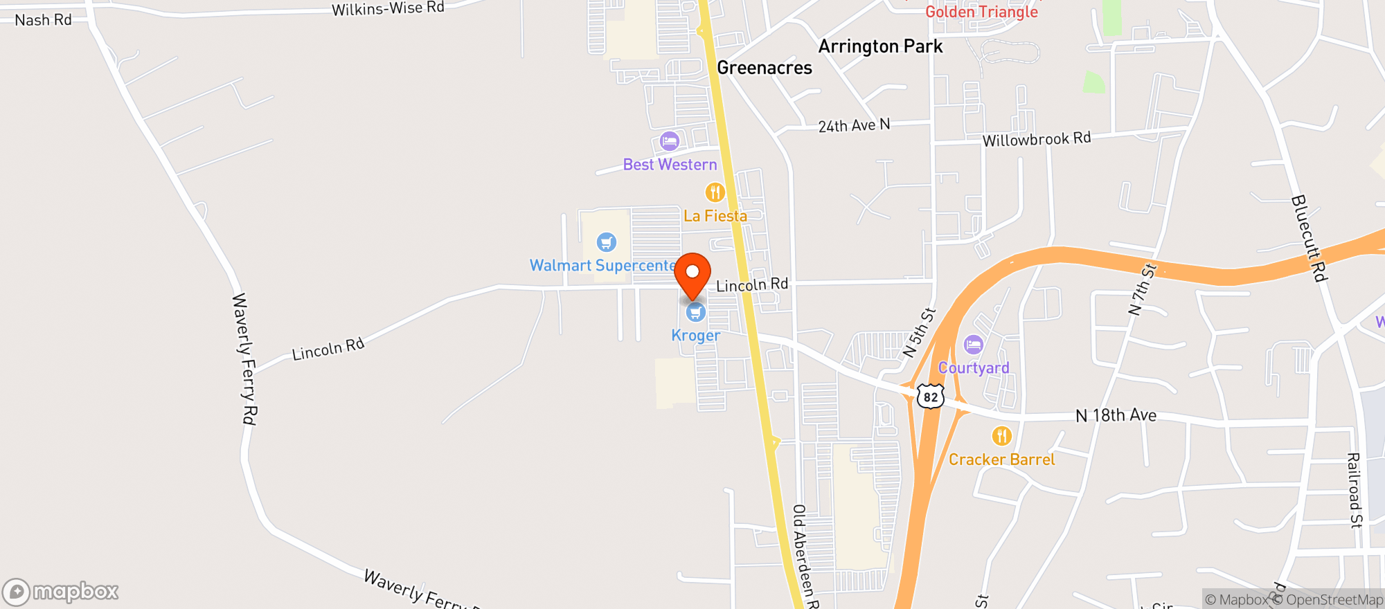 Map showing Kroger