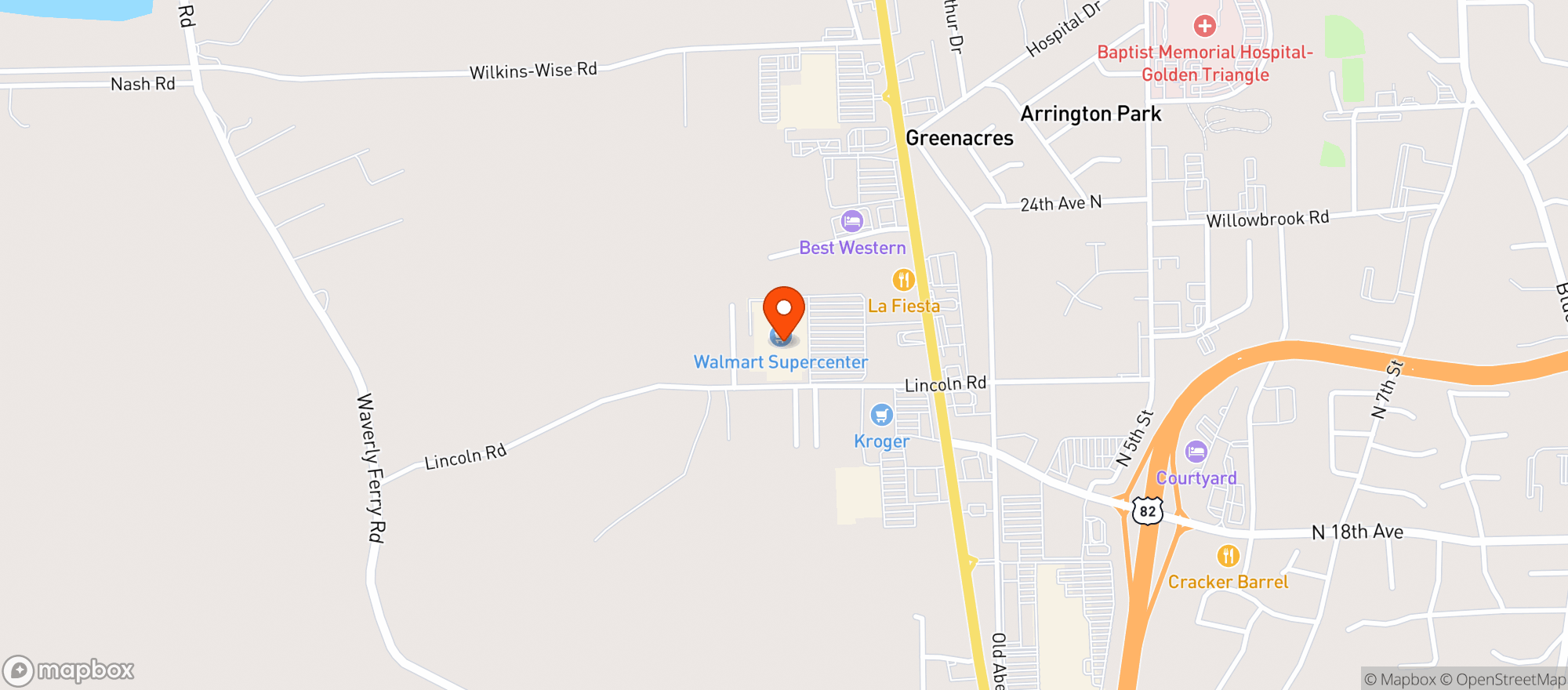 Map showing Walmart Supercenter #495