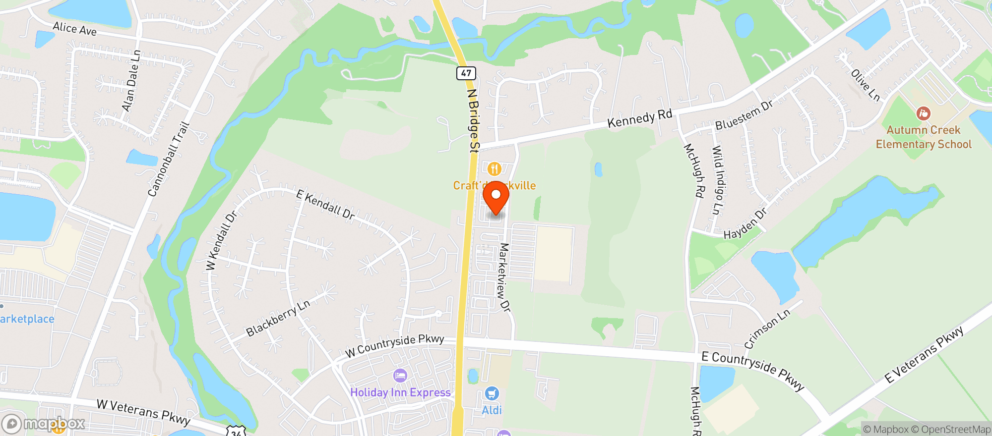 Map showing YORKVILLE LIQUORS