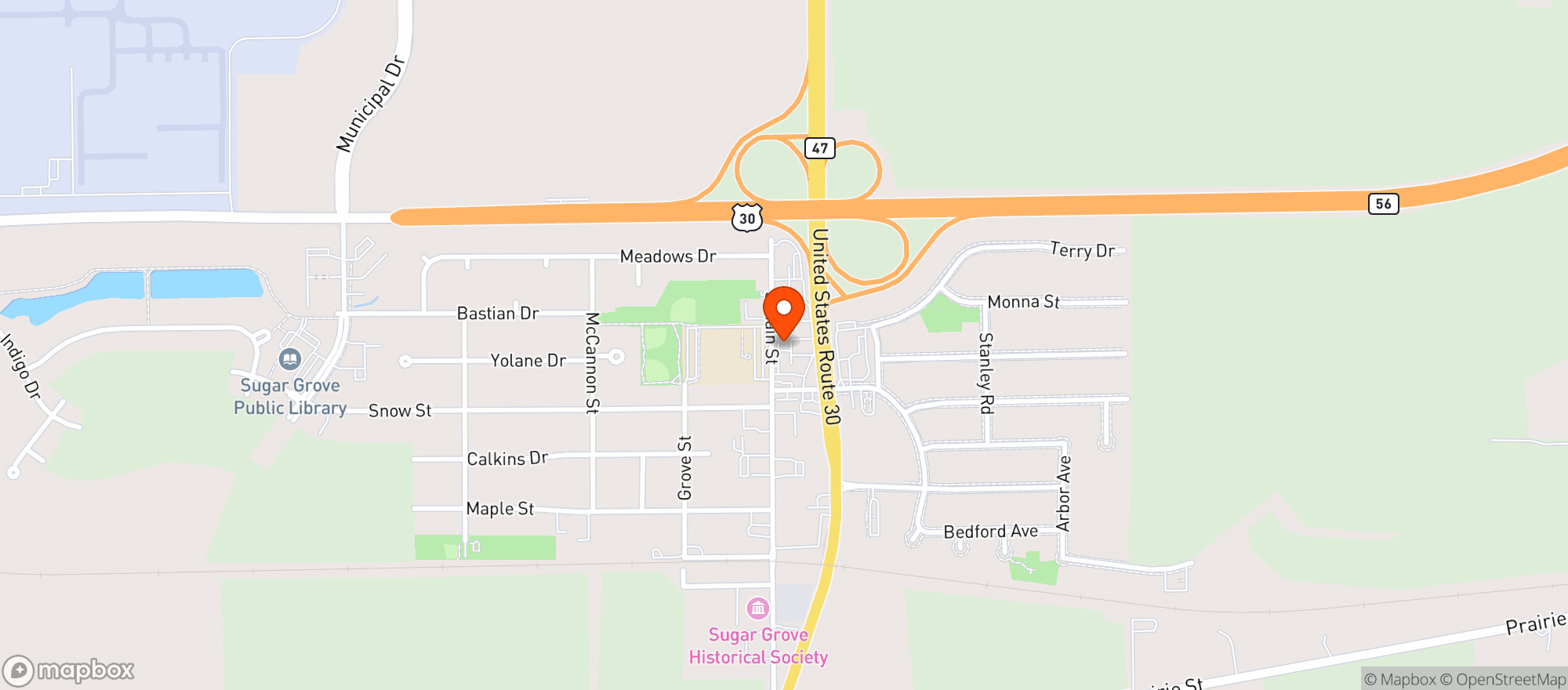 Map showing Village Liquors