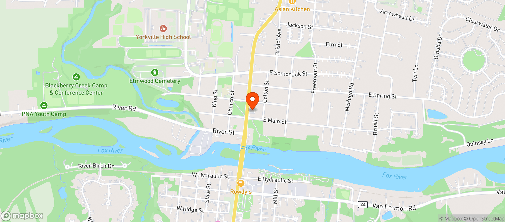 Map showing Cork Keg & Spirits - Yorkville