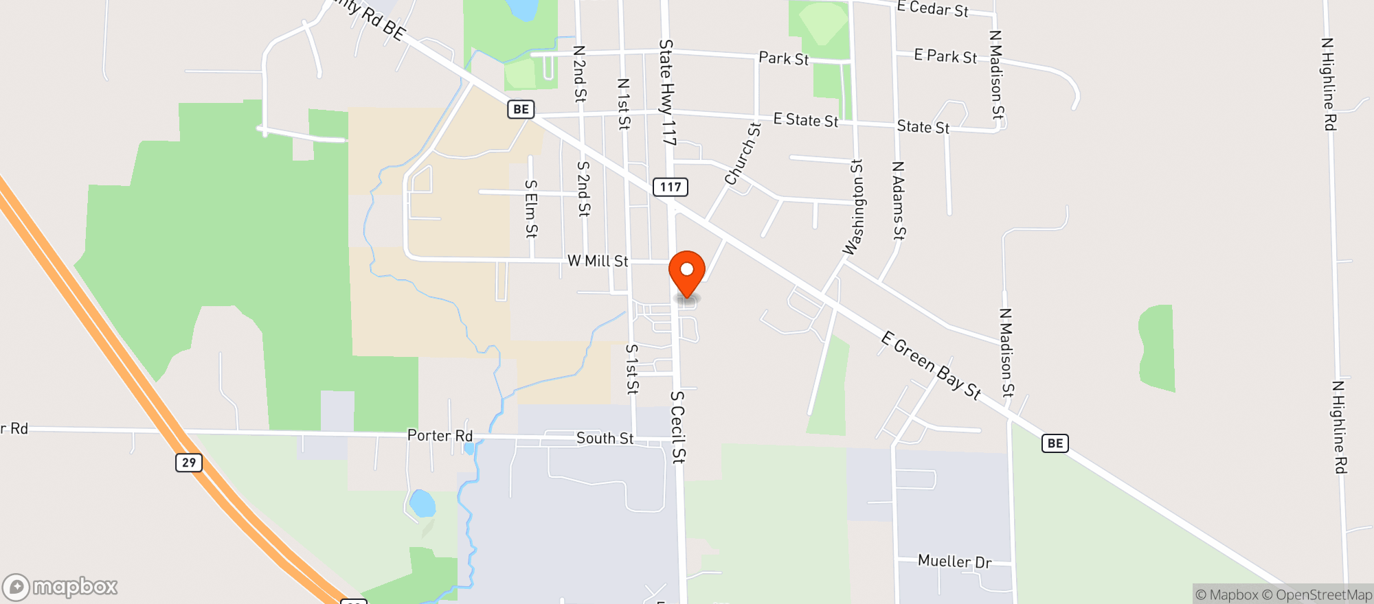 Map showing Bonduel Mini Mart/Citgo