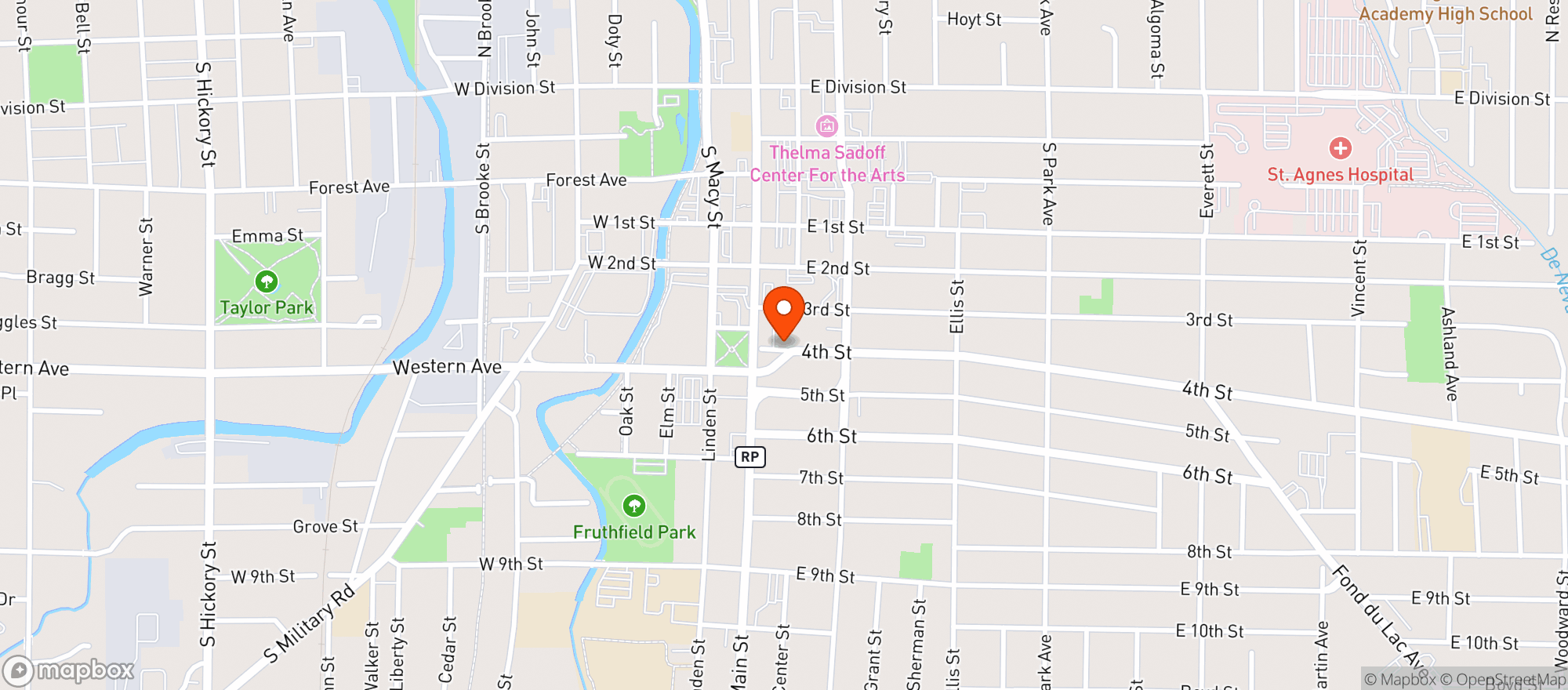 Map showing Fond Du Lac Beer Company