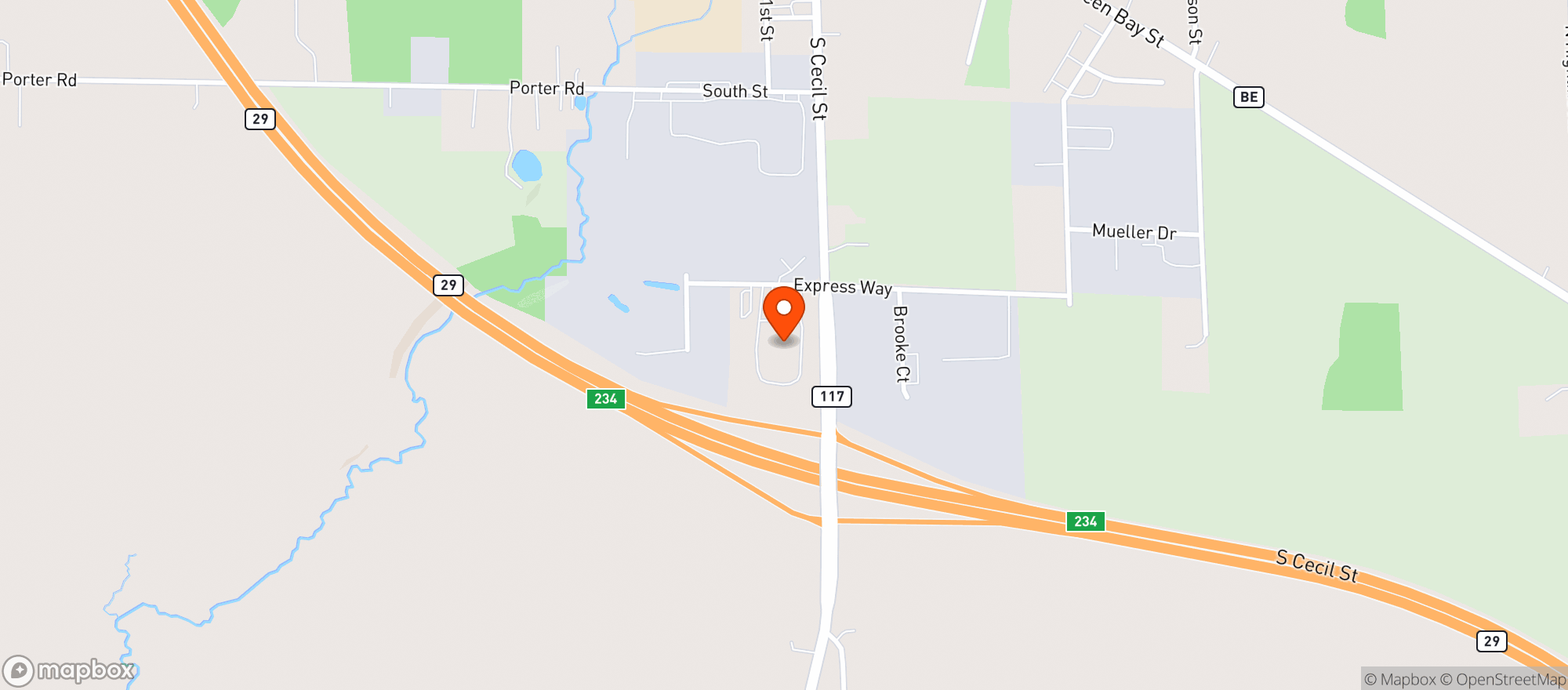 Map showing Kwik Trip #621-Bonduel