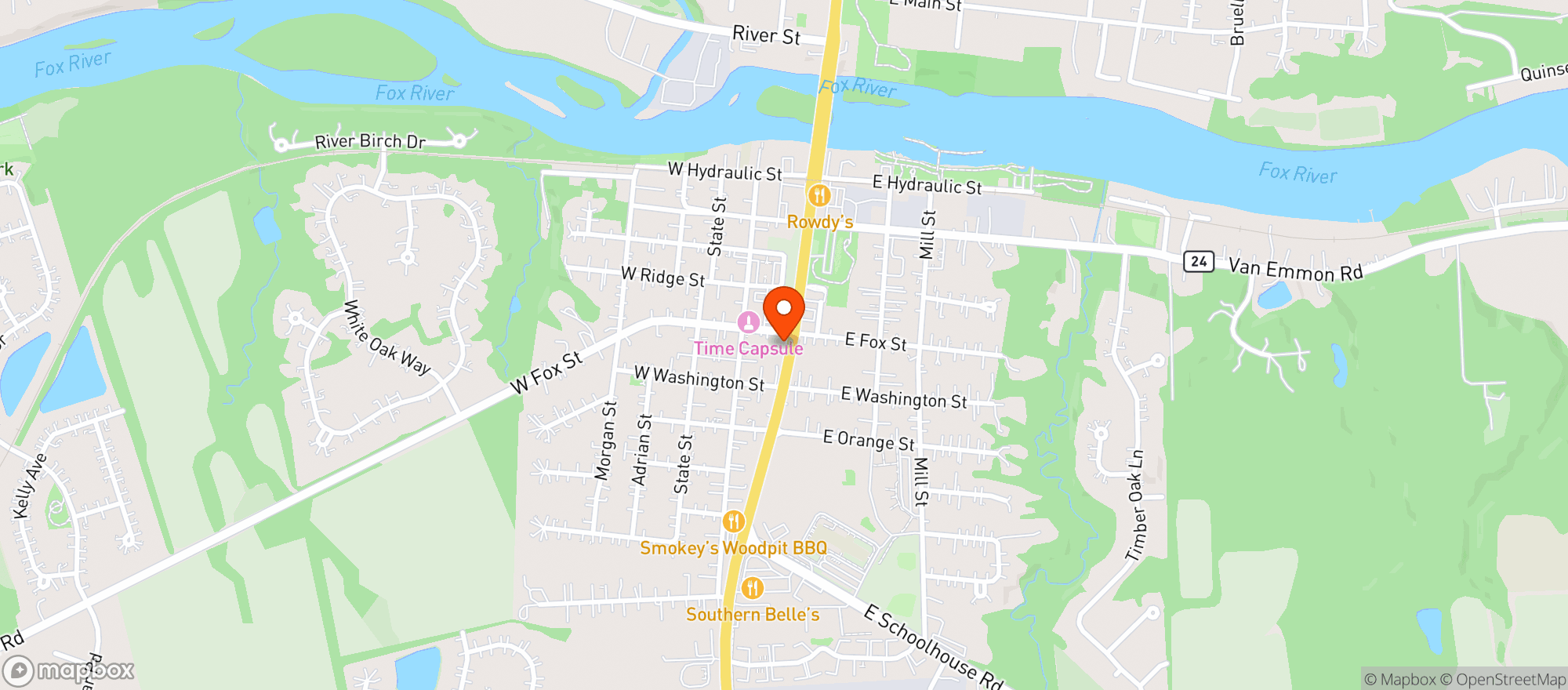 Map showing Corner Liquor & Grocery
